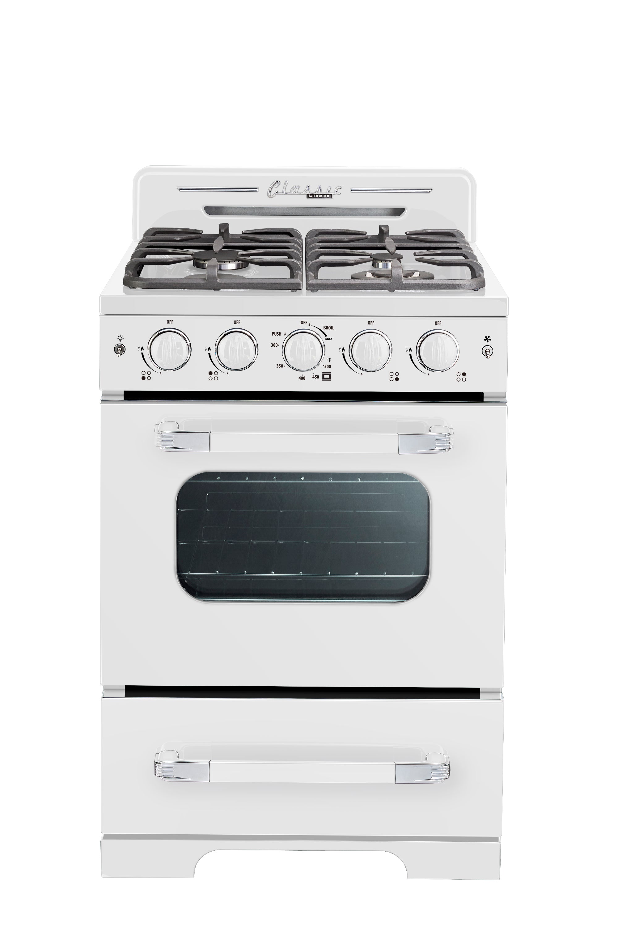 Unique Appliances - 2.9 cu. ft Gas Range in Marshmallow White - UGP-24CR W