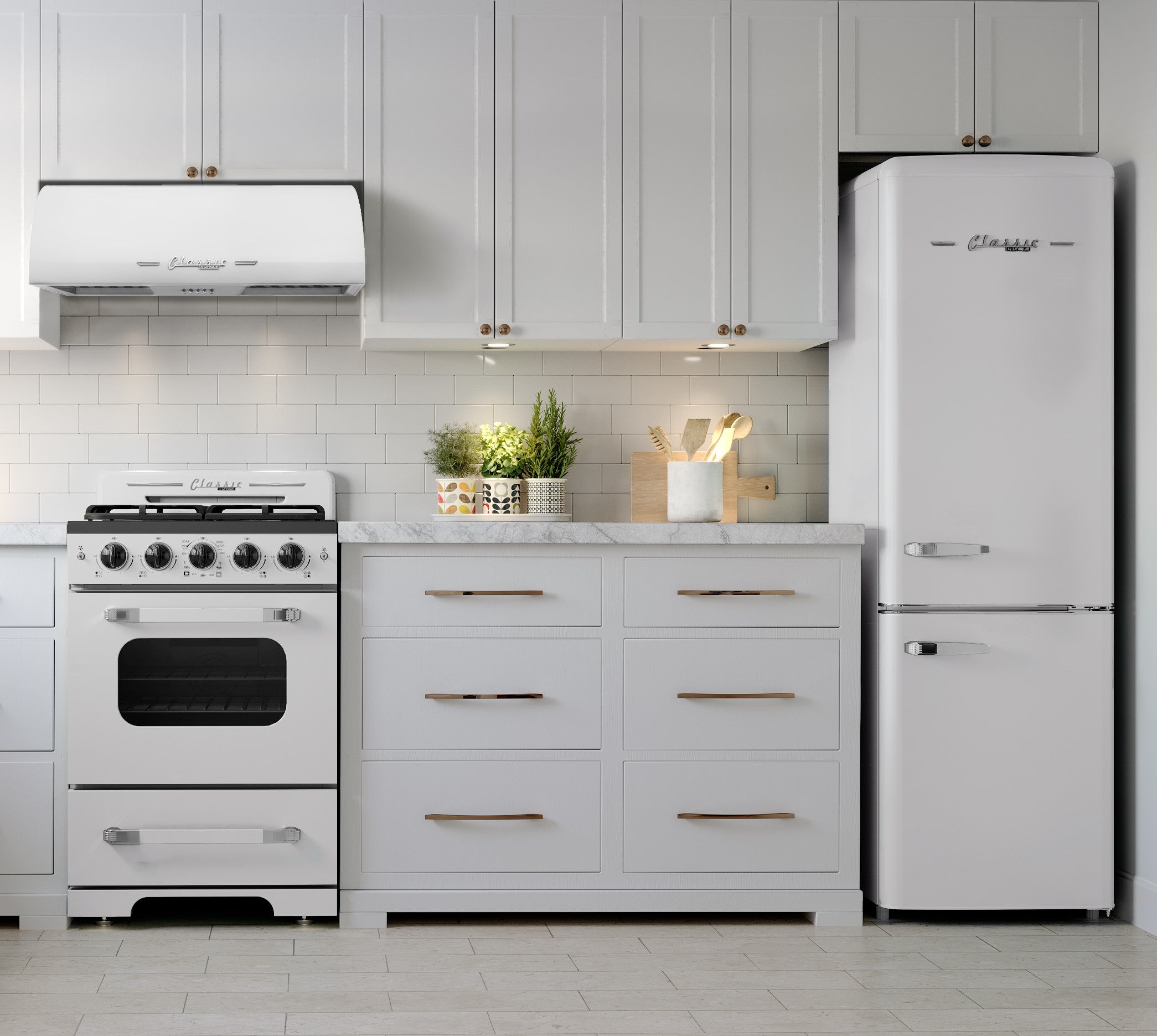 Unique Appliances - 2.9 cu. ft Gas Range in Marshmallow White - UGP-24CR W