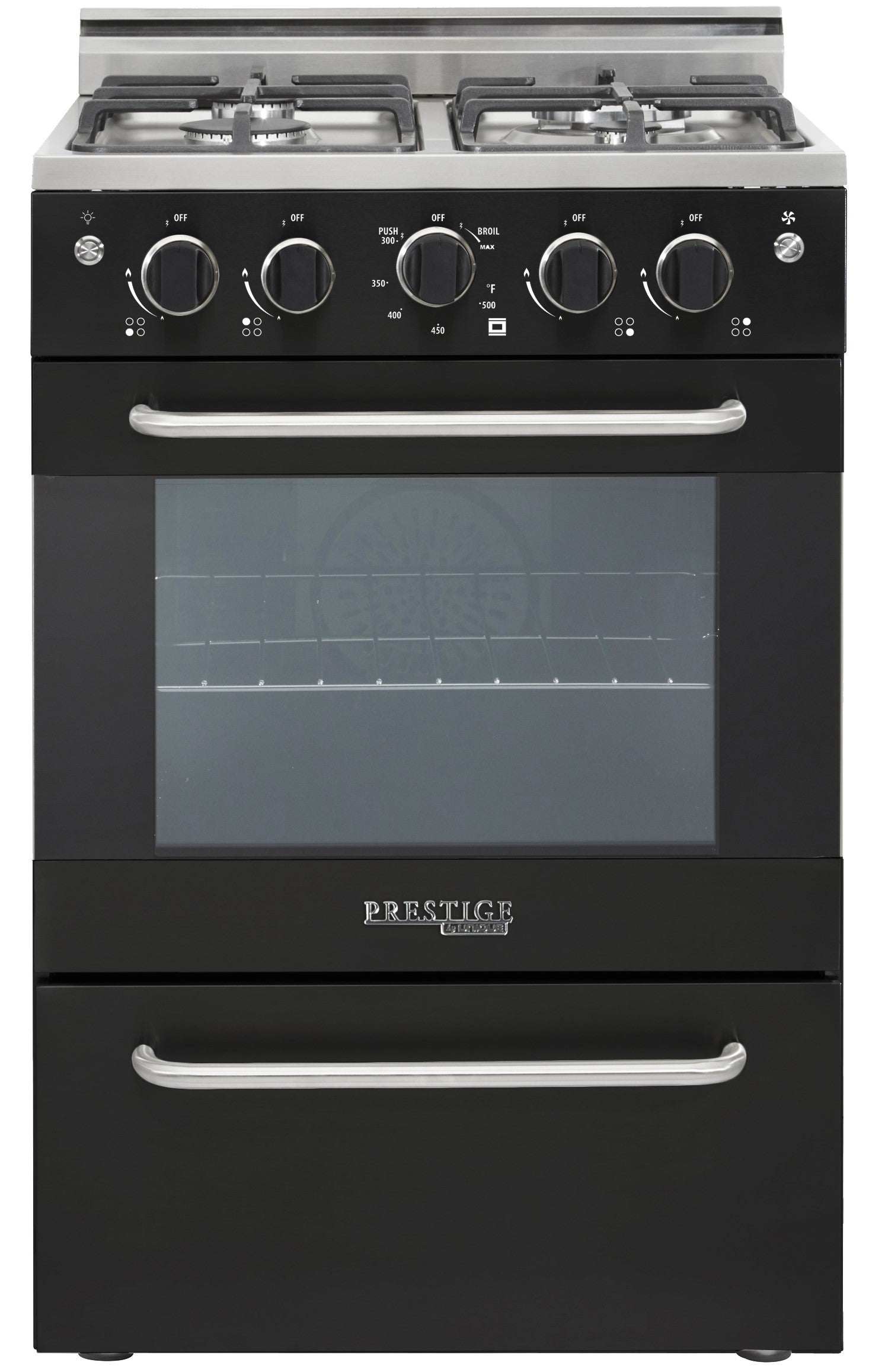 Unique Appliances - 2.3 cu. ft Gas Range in Black - UGP-24V PC1 B