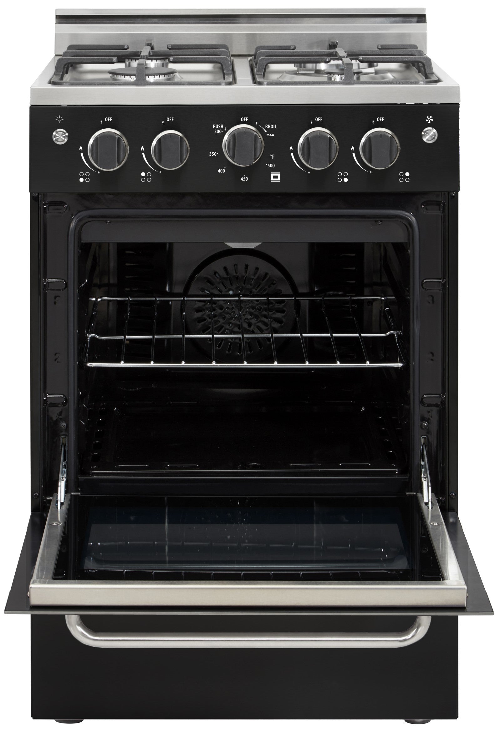 Unique Appliances - 2.3 cu. ft Gas Range in Black - UGP-24V PC1 B