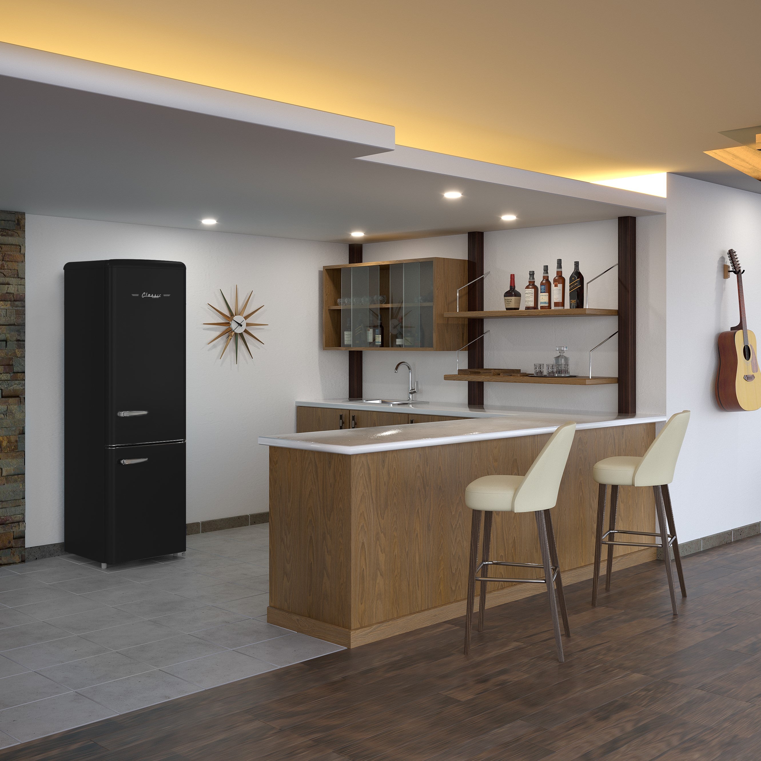 Unique Appliances - 21.6 Inch 8.7 cu. ft Bottom Mount Refrigerator in Midnight Black - UGP-275L B AC