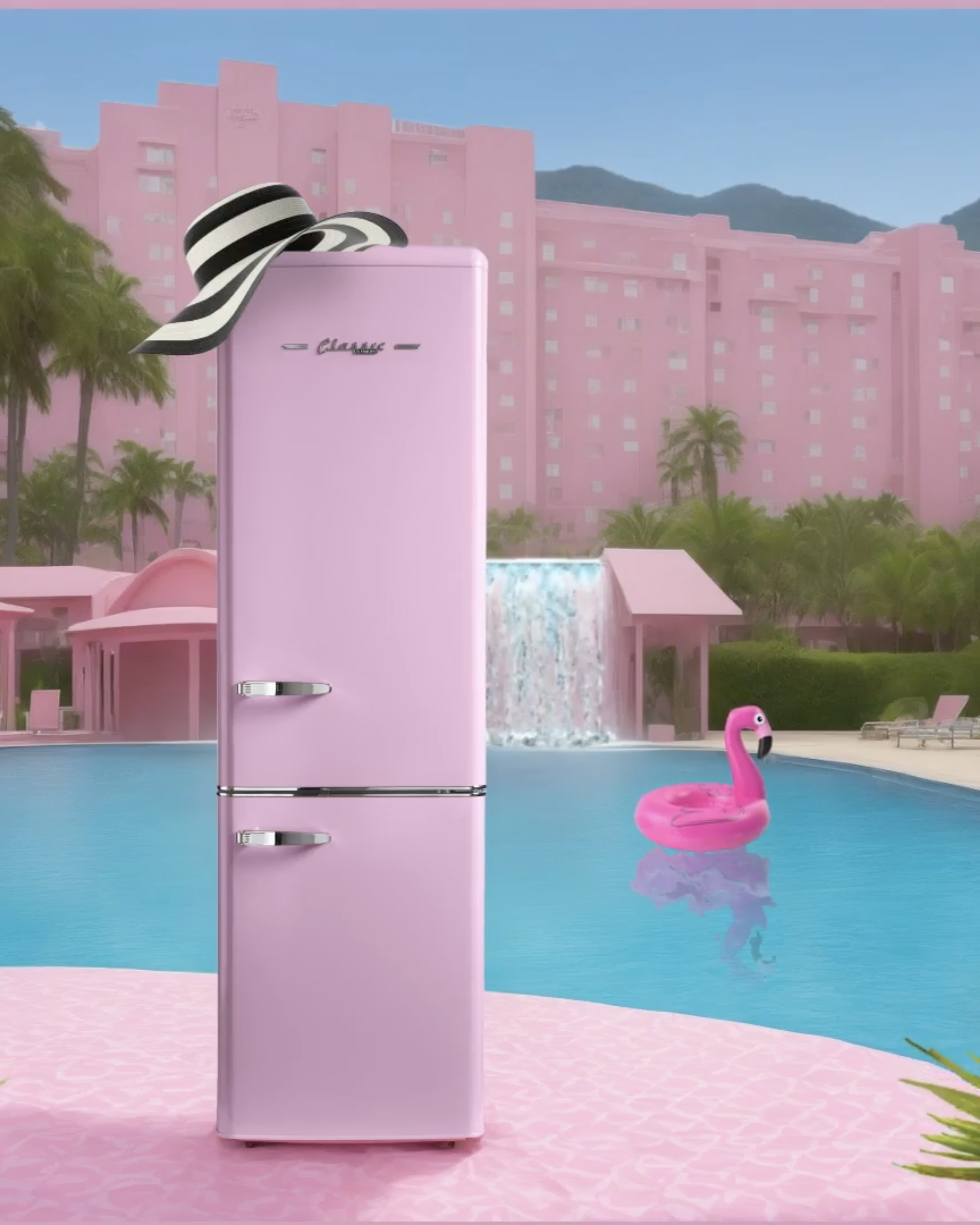 Unique Appliances - 21.6 Inch 8.7 cu. ft Bottom Mount Refrigerator in Bubblegum Pink - UGP-275L BP AC