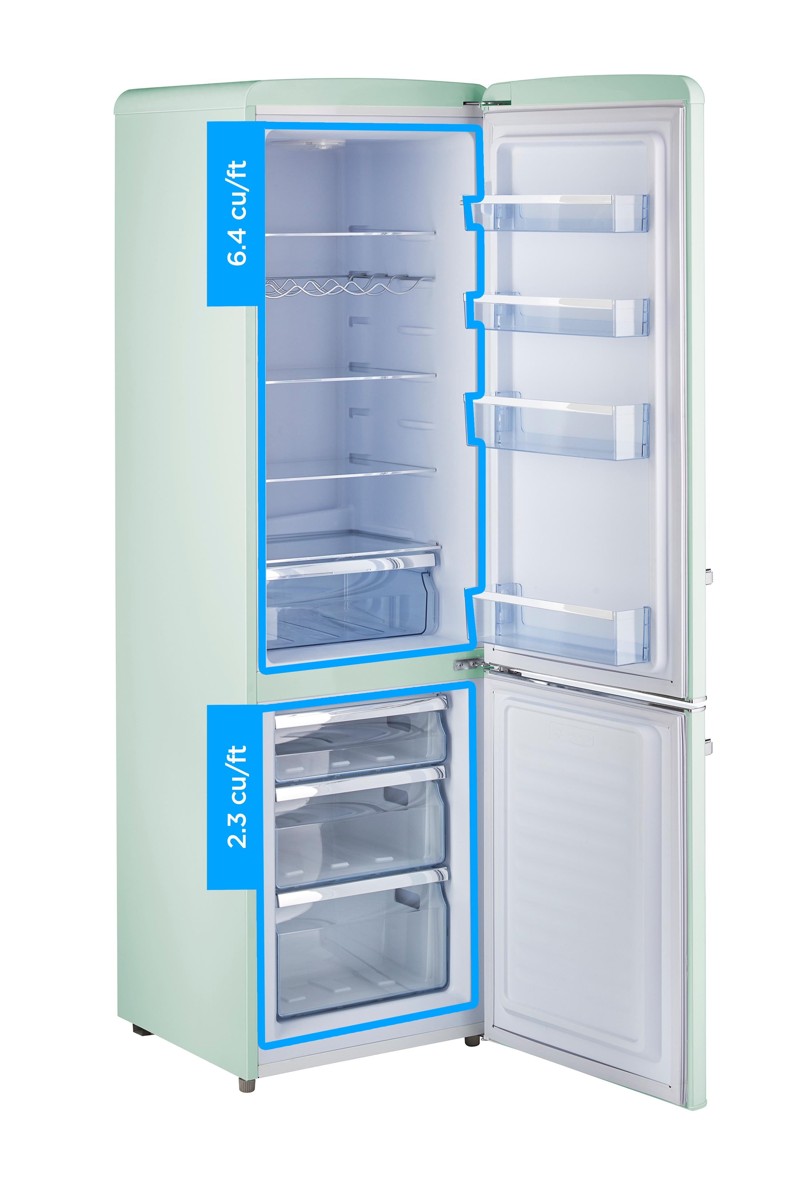 Unique Appliances - 21.6 Inch 8.7 cu. ft Bottom Mount Refrigerator in Summer Mint Green - UGP-275L LG AC