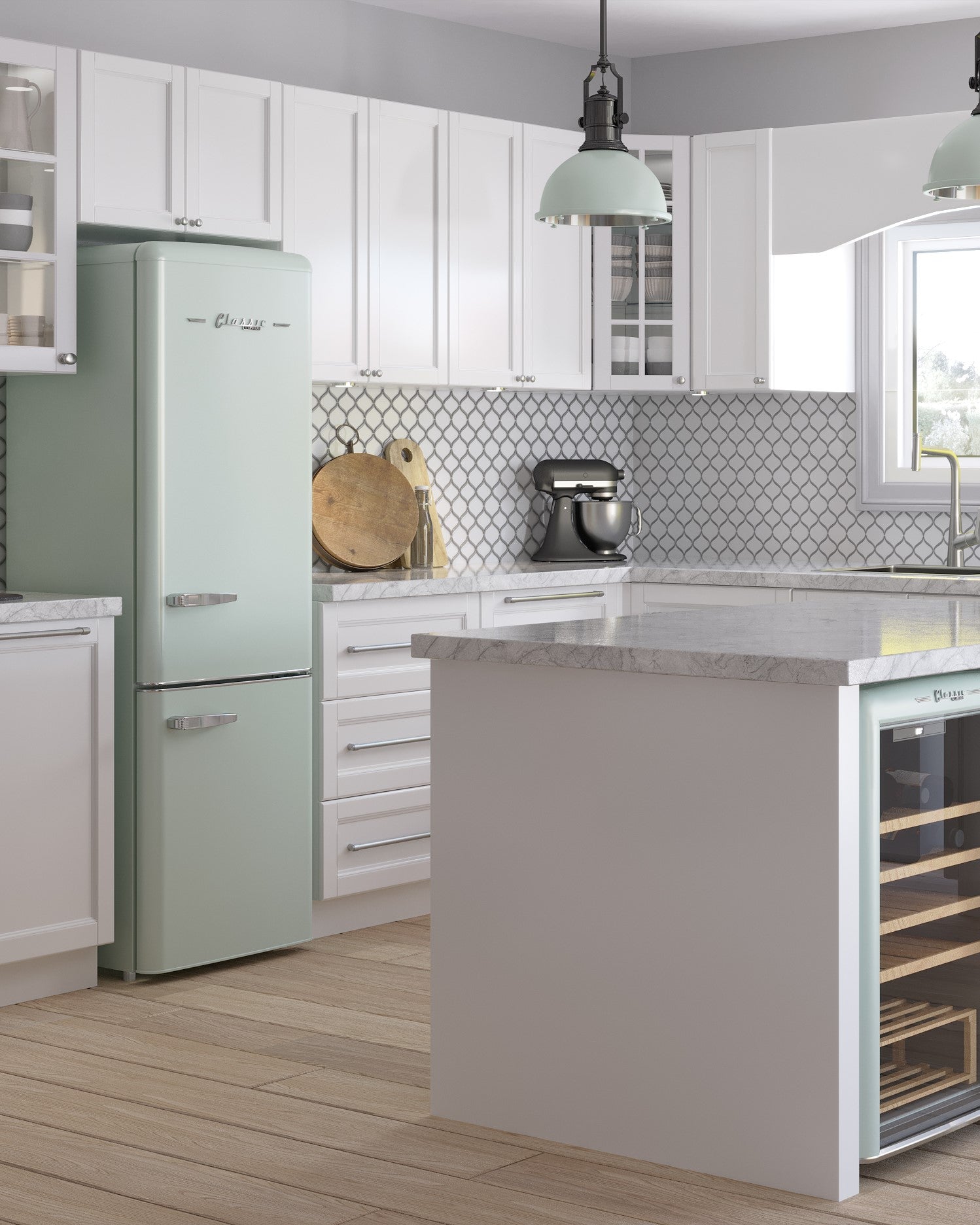 Unique Appliances - 21.6 Inch 8.7 cu. ft Bottom Mount Refrigerator in Summer Mint Green - UGP-275L LG AC