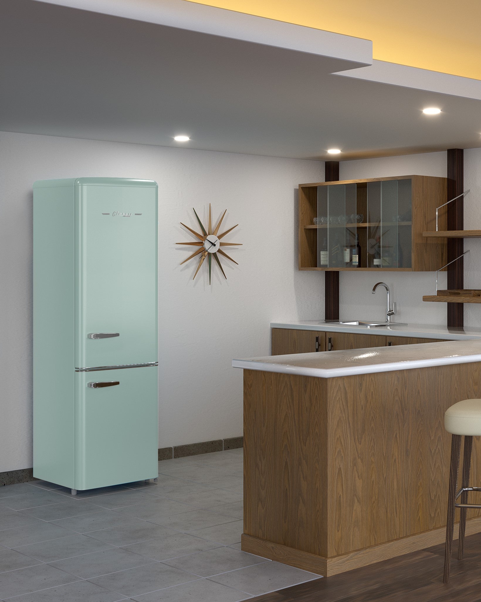 Unique Appliances - 21.6 Inch 8.7 cu. ft Bottom Mount Refrigerator in Summer Mint Green - UGP-275L LG AC