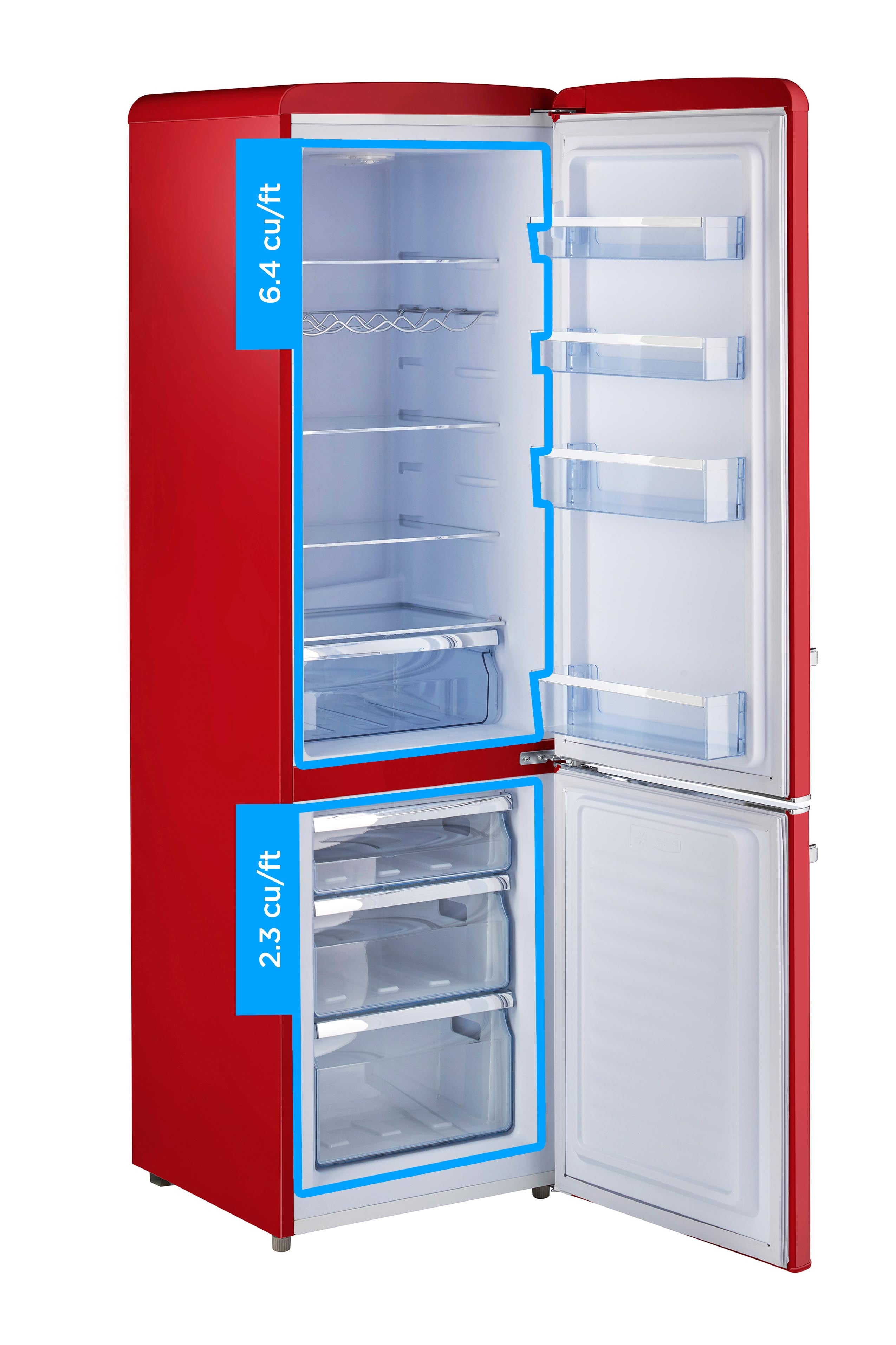 Unique Appliances - 21.6 Inch 8.7 cu. ft Bottom Mount Refrigerator in Candy Red - UGP-275L R AC