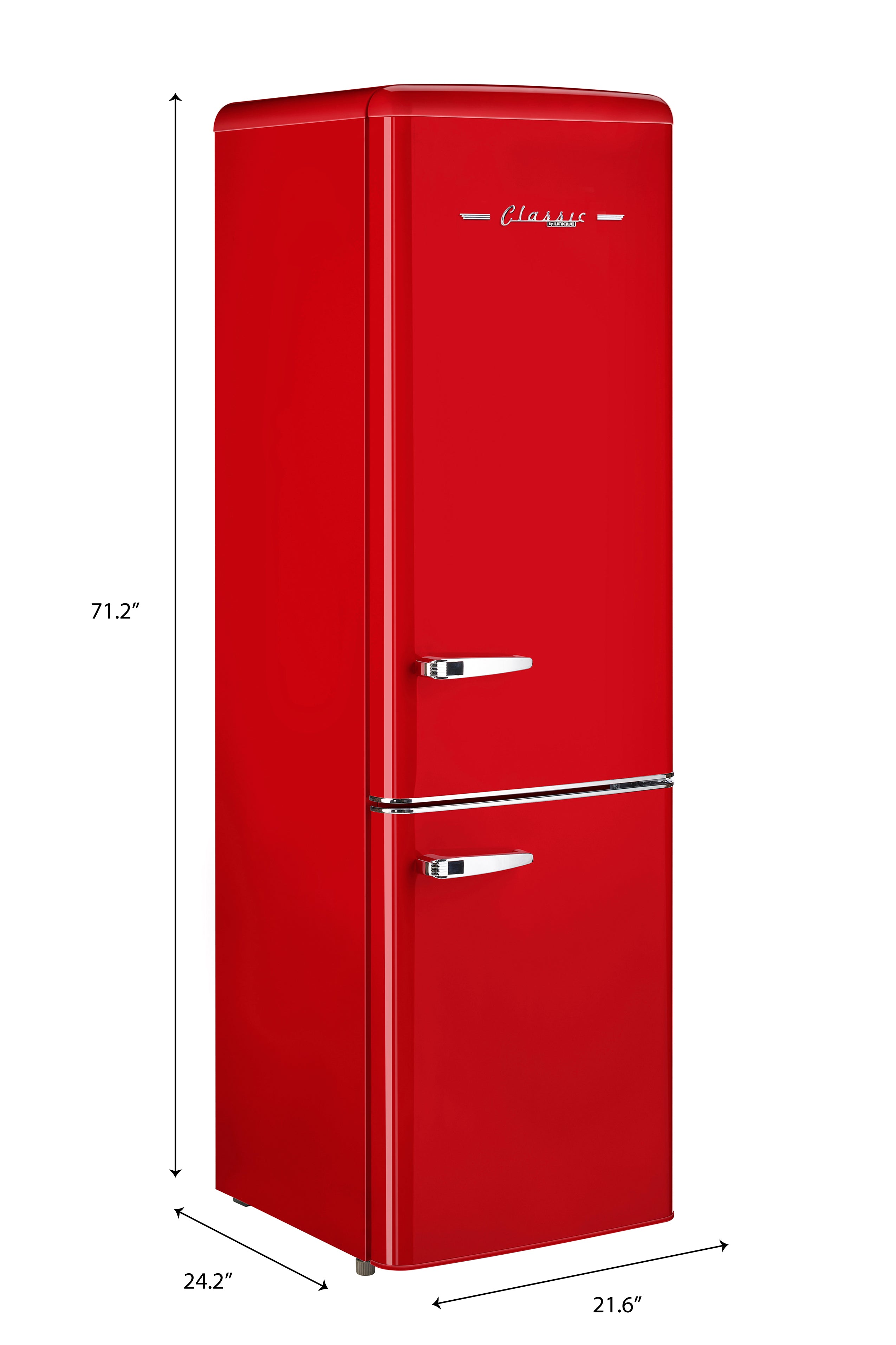 Unique Appliances - 21.6 Inch 8.7 cu. ft Bottom Mount Refrigerator in Candy Red - UGP-275L R AC