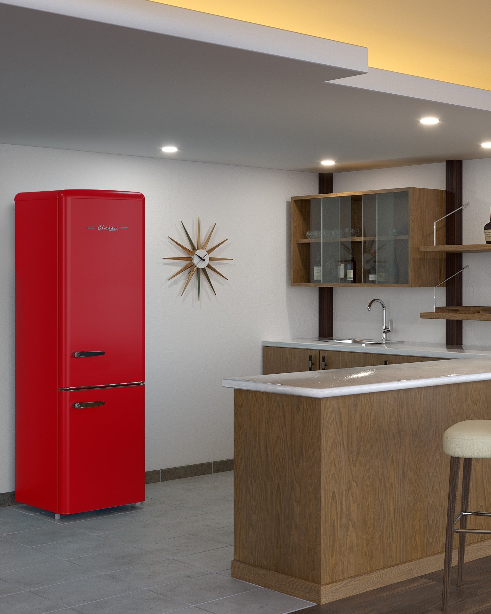 Unique Appliances - 21.6 Inch 8.7 cu. ft Bottom Mount Refrigerator in Candy Red - UGP-275L R AC