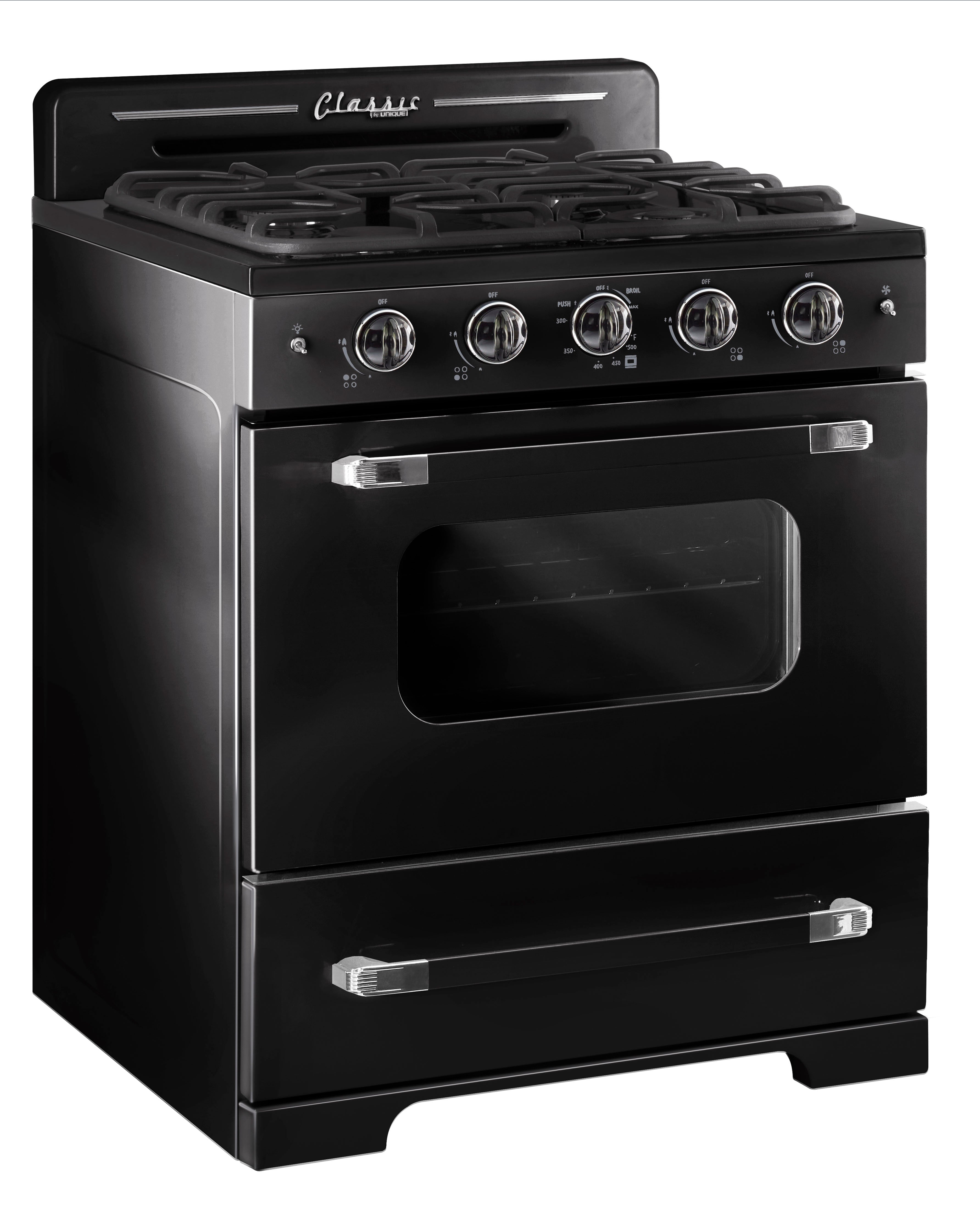 Unique Appliances - 3.9 cu. ft Gas Range in Midnight Black - UGP-30CR B