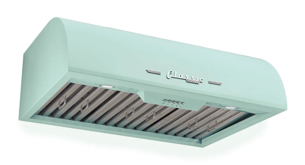 Unique Appliances - 29.5 Inch 700 CFM Under Cabinet Range Vent in Summer Mint Green - UGP-30CR RH LG