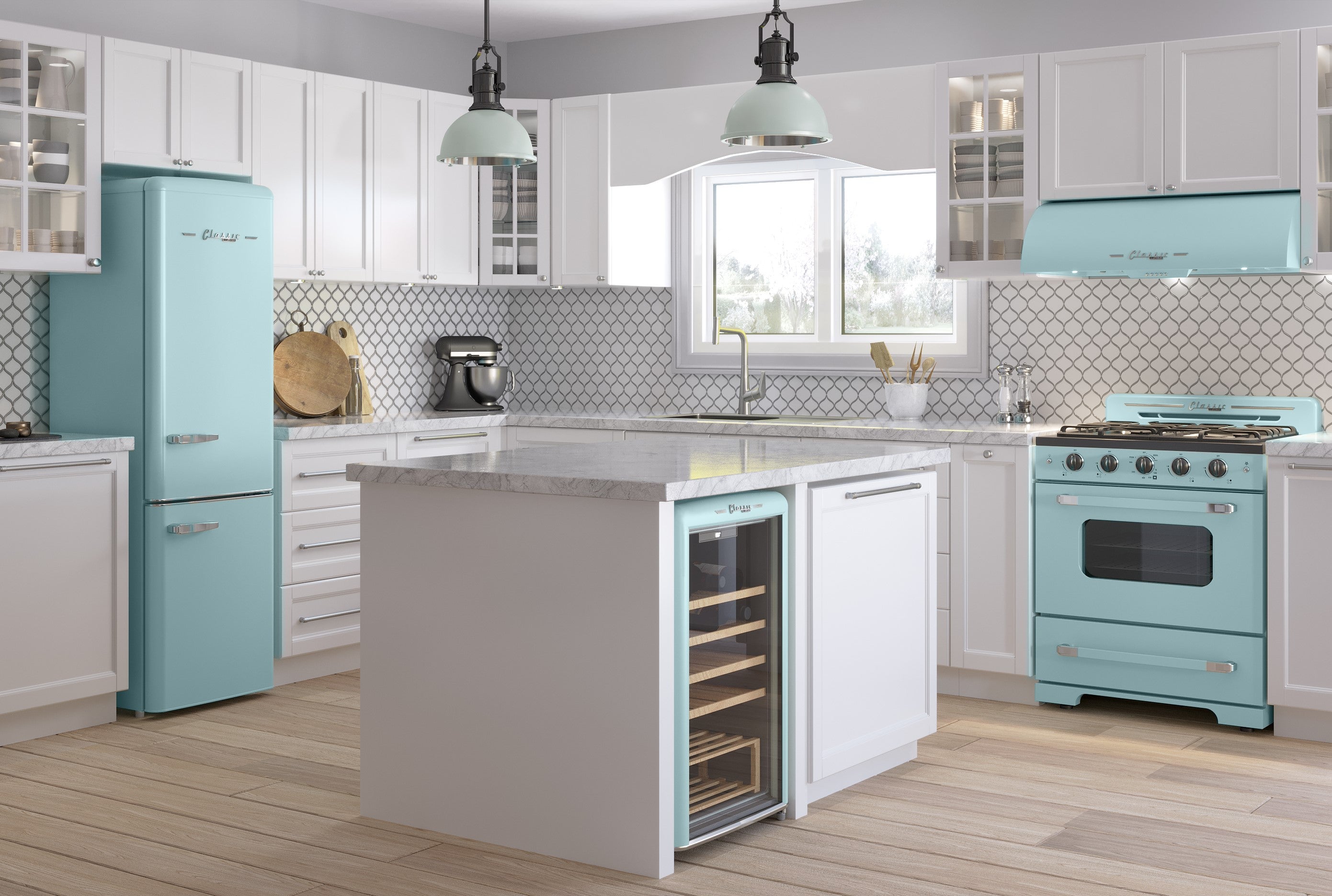 Unique Appliances - 3.9 cu. ft Gas Range in Ocean Mist Turquoise - UGP-30CR T