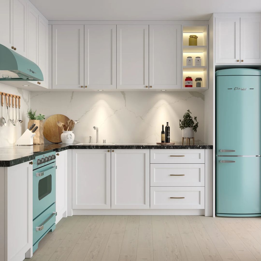 Unique Appliances - 23.8 Inch 11.7 cu. ft Bottom Mount Refrigerator in Ocean Mist Turquoise - UGP-340L T AC