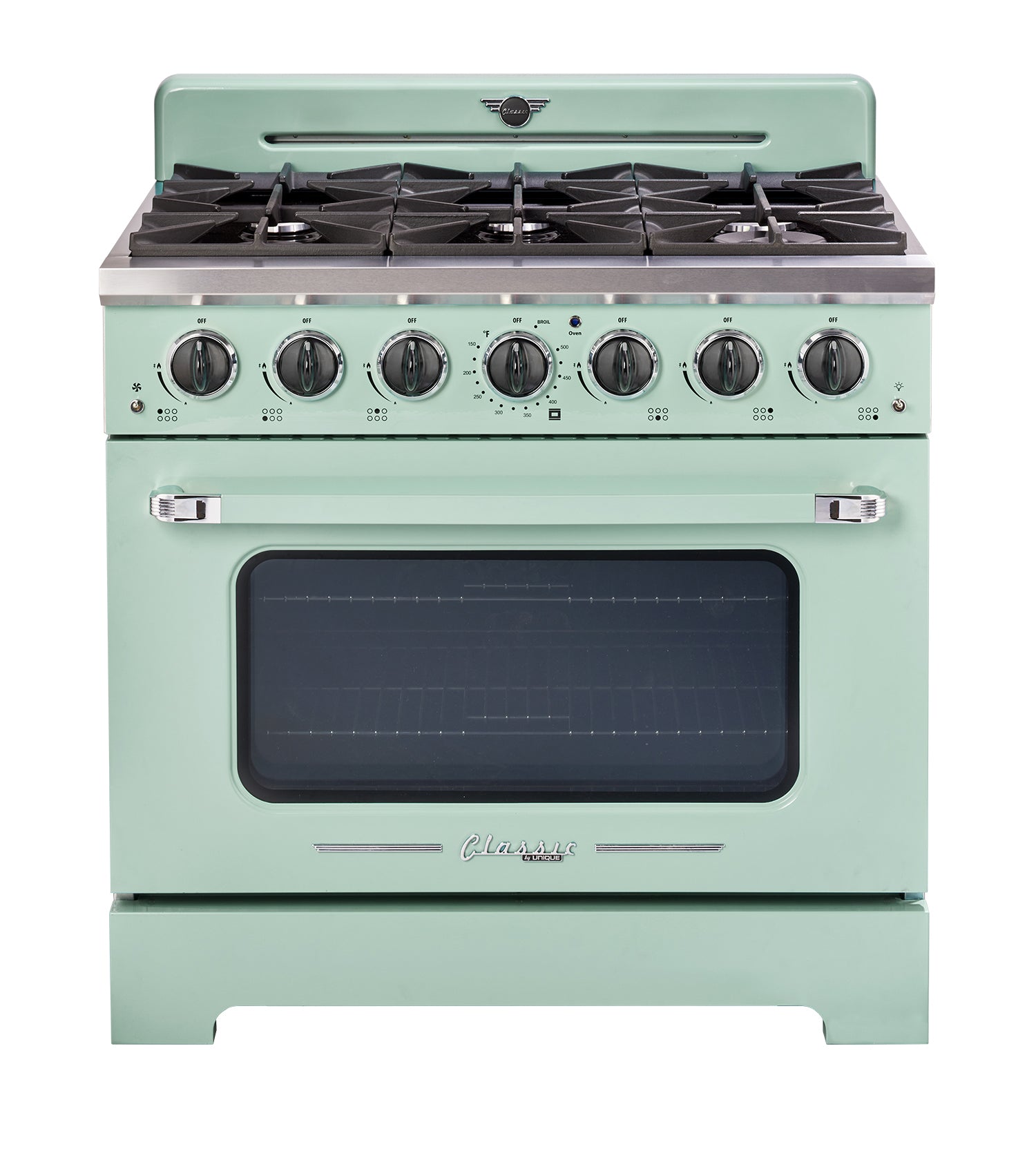 Unique Appliances - 5.2 cu. ft Gas Range in Summer Mint Green - UGP-36CR LG