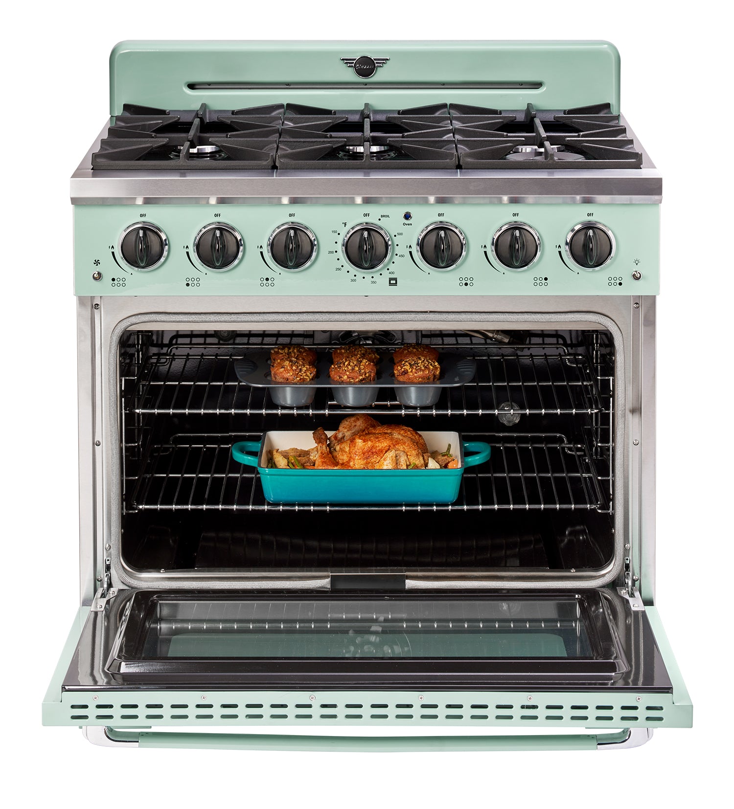 Unique Appliances - 5.2 cu. ft Gas Range in Summer Mint Green - UGP-36CR LG