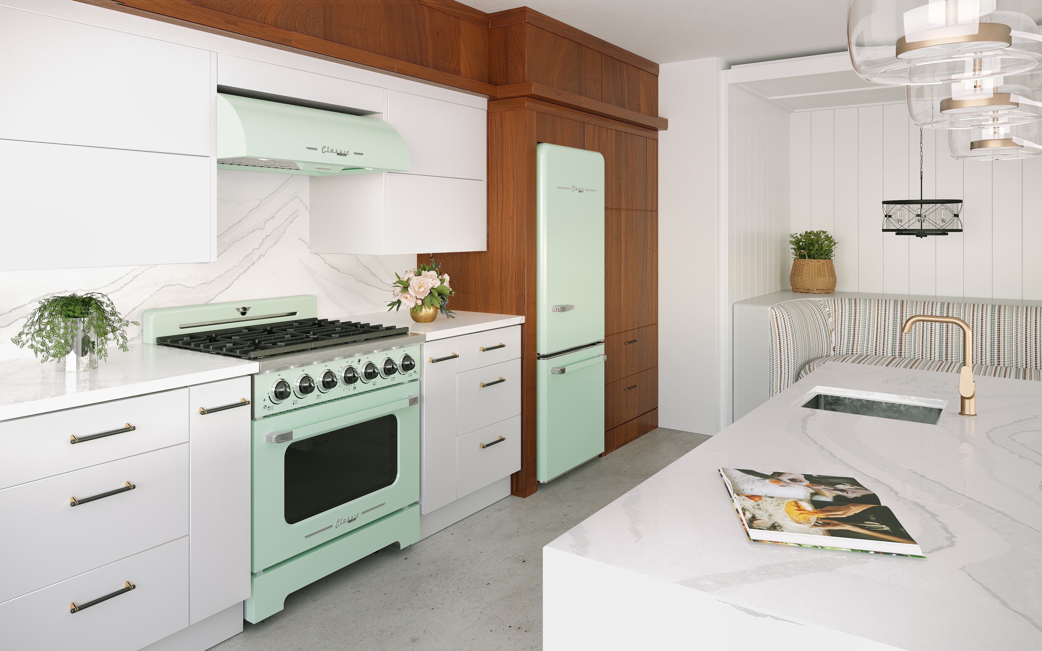 Unique Appliances - 5.2 cu. ft Gas Range in Summer Mint Green - UGP-36CR LG