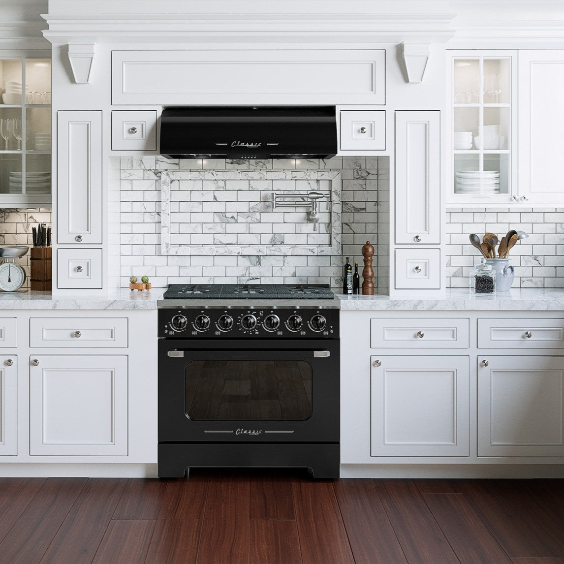 Unique Appliances - 36 Inch 700 CFM Under Cabinet Range Vent in Midnight Black - UGP-36CR RH B