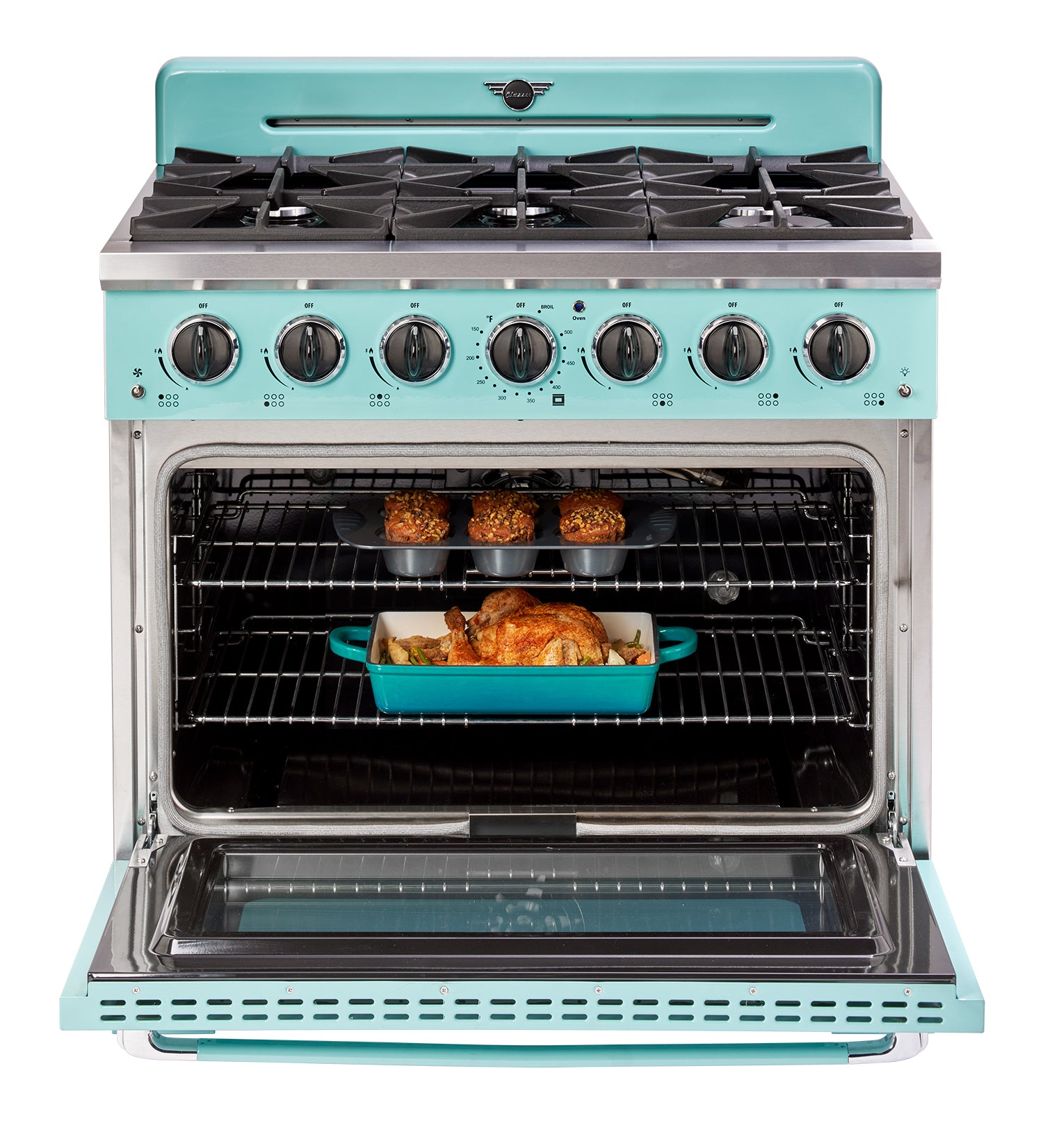 Unique Appliances - 5.2 cu. ft Gas Range in Ocean Mist Turquoise - UGP-36CR T