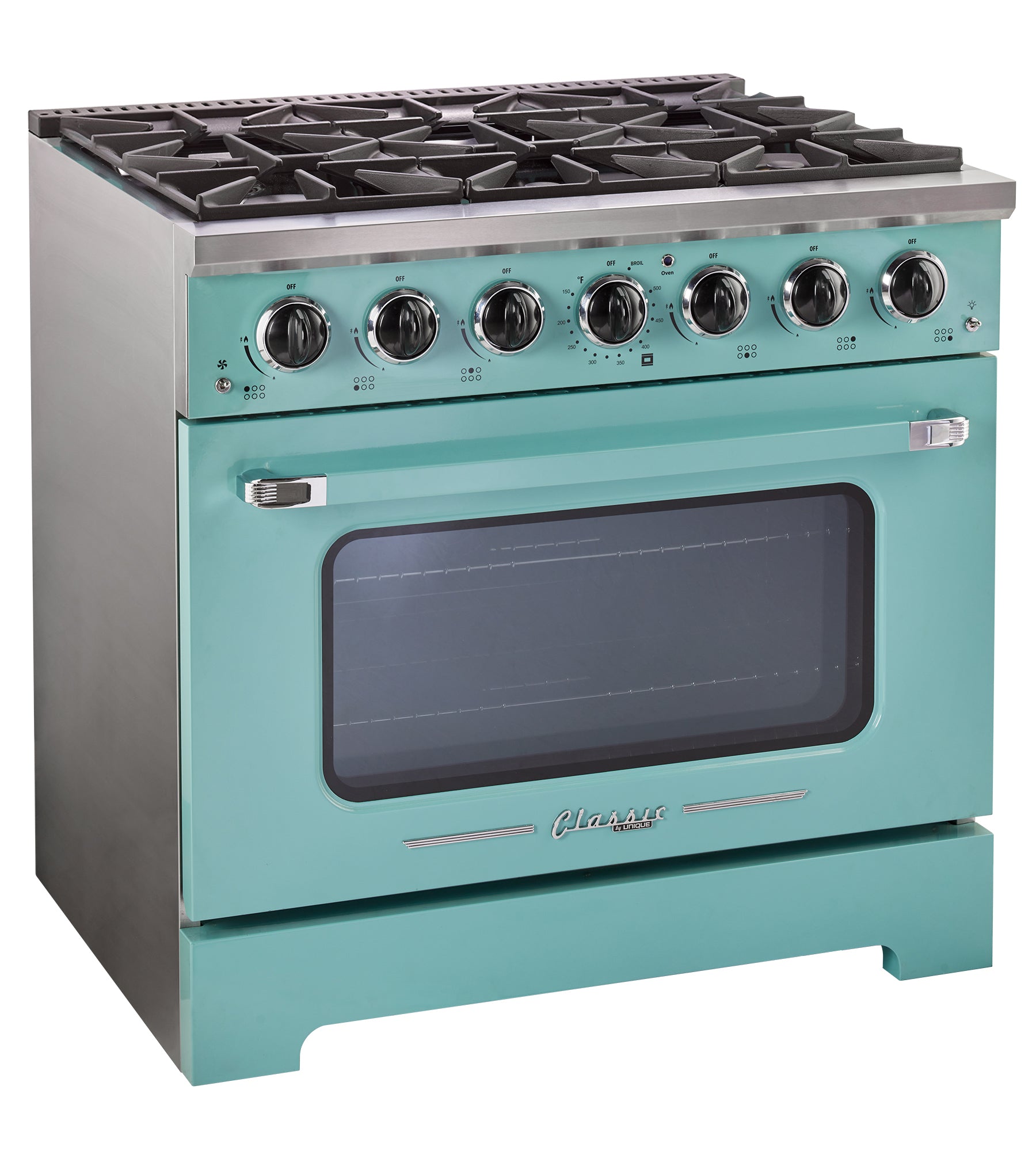 Unique Appliances - 5.2 cu. ft Gas Range in Ocean Mist Turquoise - UGP-36CR T