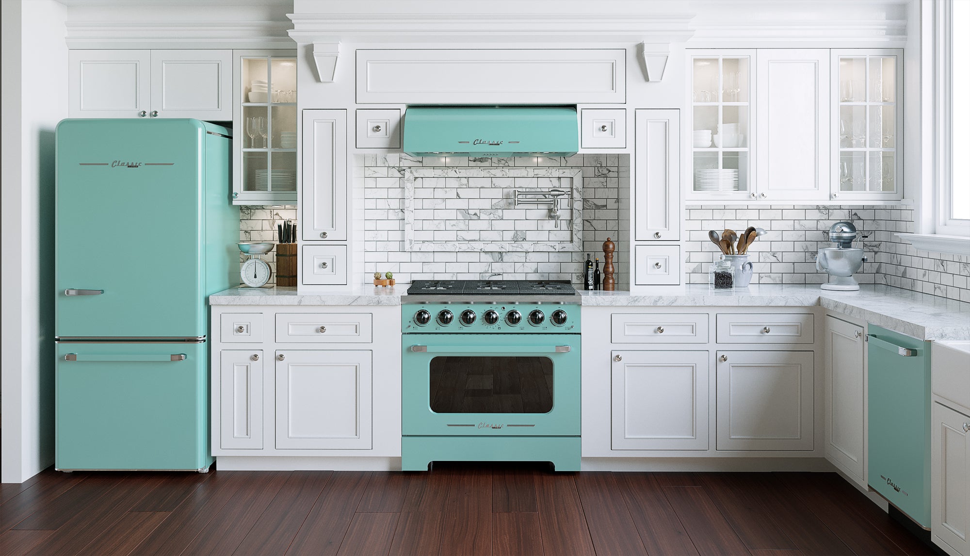 Unique Appliances - 5.2 cu. ft Gas Range in Ocean Mist Turquoise - UGP-36CR T