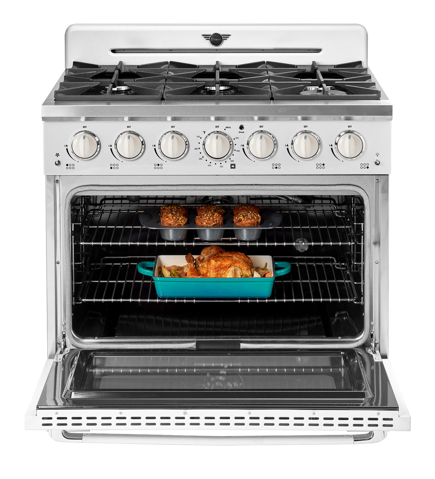 Unique Appliances - 5.2 cu. ft Gas Range in Marshmallow White - UGP-36CR W