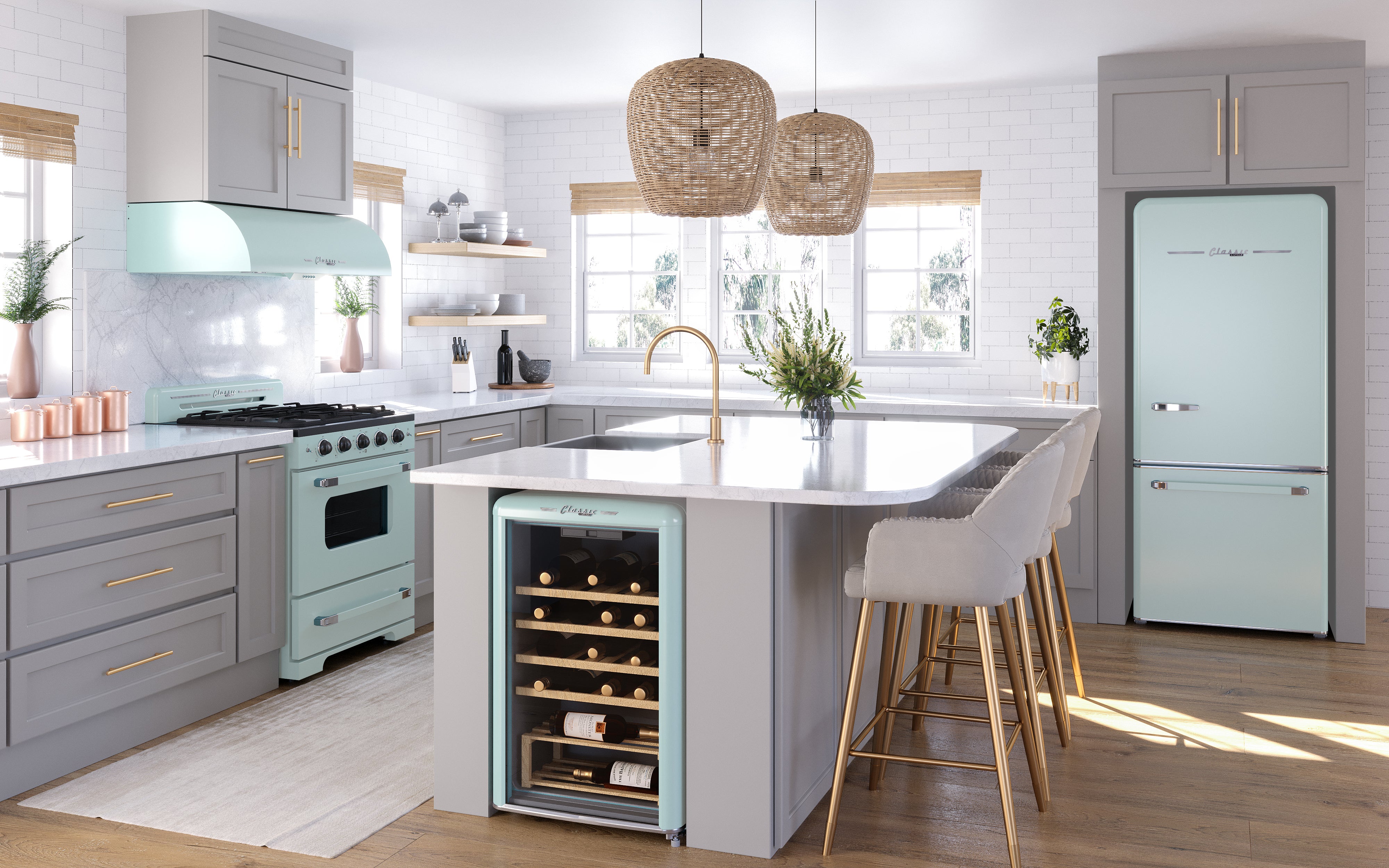 Unique Appliances - 30 Inch 18 cu. ft Bottom Mount Refrigerator in Summer Mint Green - UGP-510L LG AC