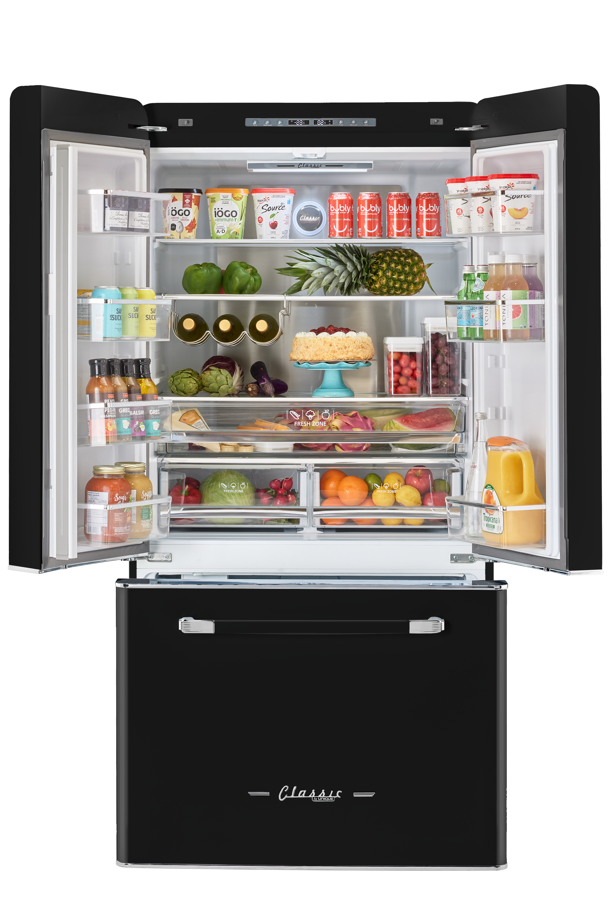 Unique Appliances - 35.7 Inch 21.4 cu. ft French Door Refrigerator in Midnight Black - UGP-595L B AC