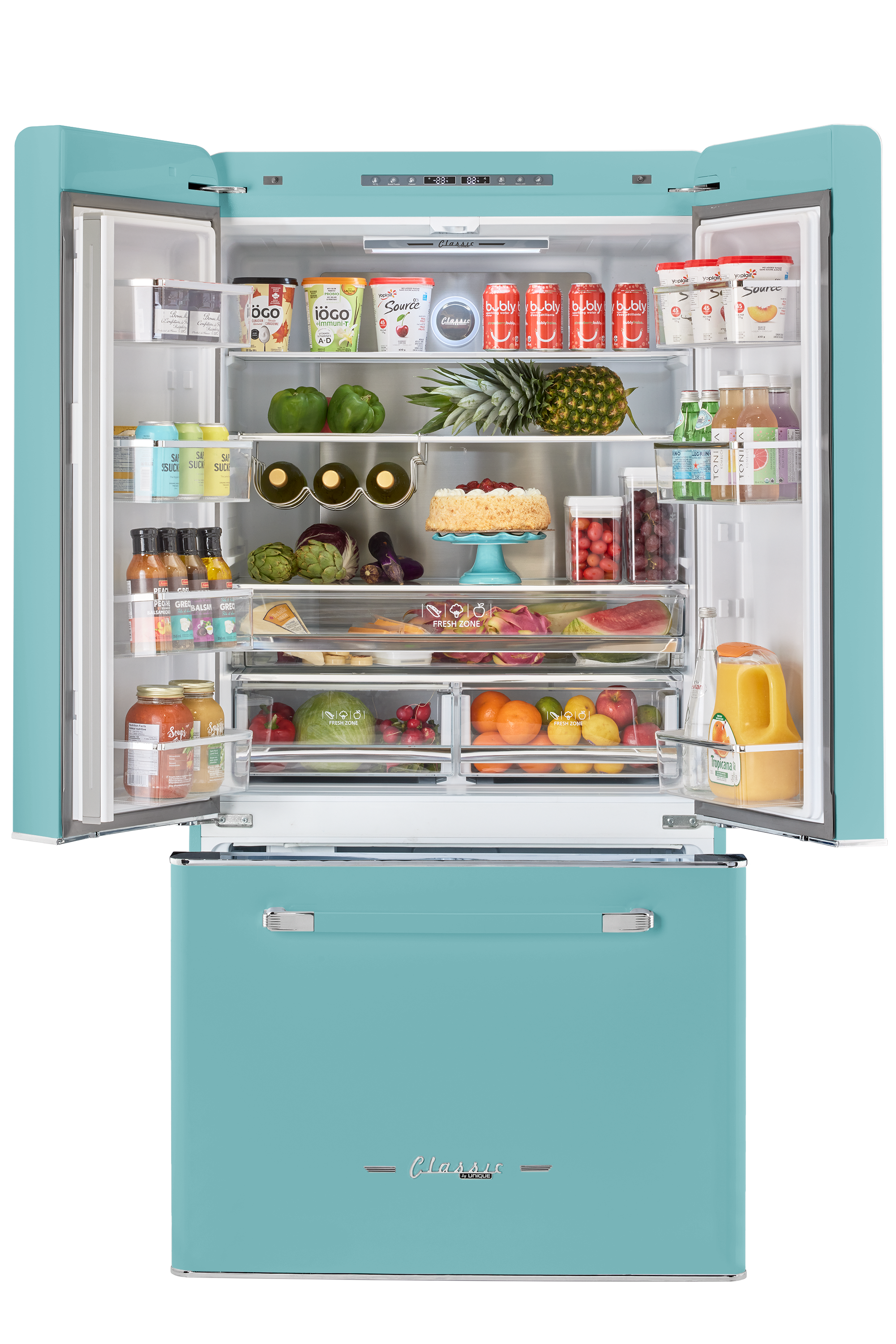 Unique Appliances - 35.7 Inch 21.4 cu. ft French Door Refrigerator in Ocean Mist Turquoise - UGP-595L T AC