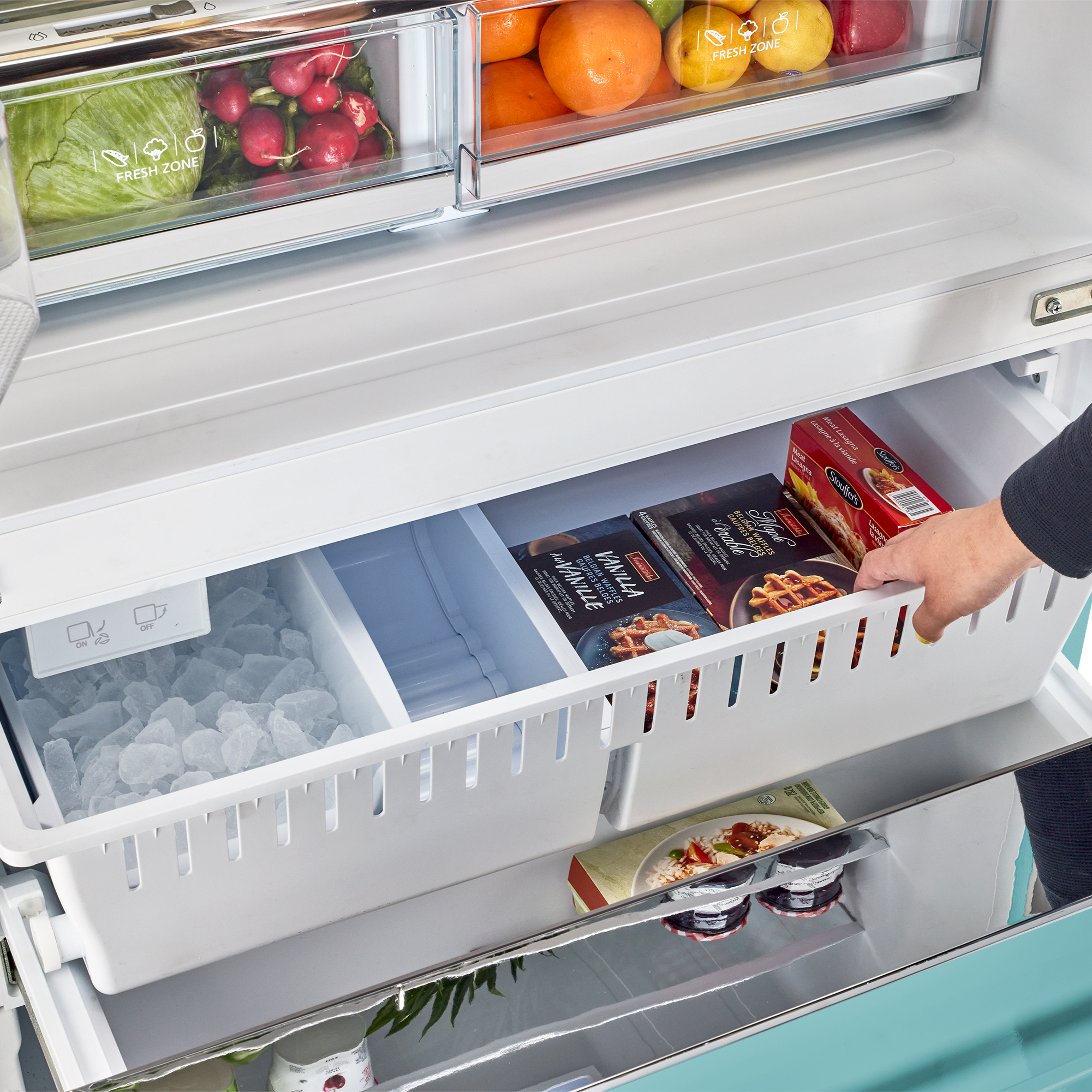 Unique Appliances - 35.7 Inch 21.4 cu. ft French Door Refrigerator in Ocean Mist Turquoise - UGP-595L T AC