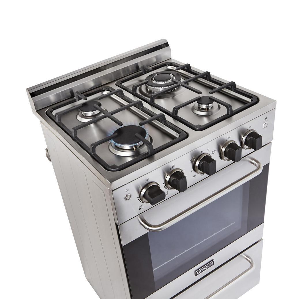 Unique Appliances - 2.3 cu. ft Gas Range in Stainless - UGP-24V PC1 SS