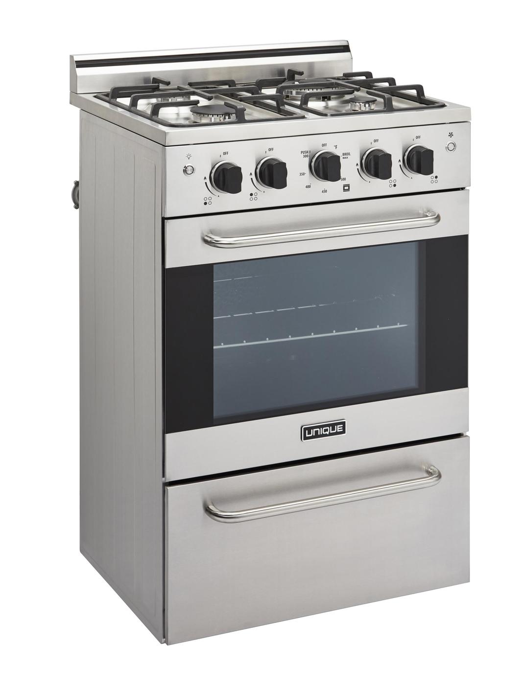Unique Appliances - 2.3 cu. ft Gas Range in Stainless - UGP-24V PC1 SS