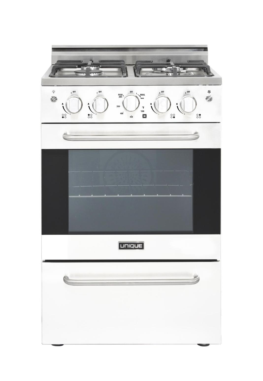Unique Appliances - 2.3 cu. ft Gas Range in White - UGP-24V PC1 W