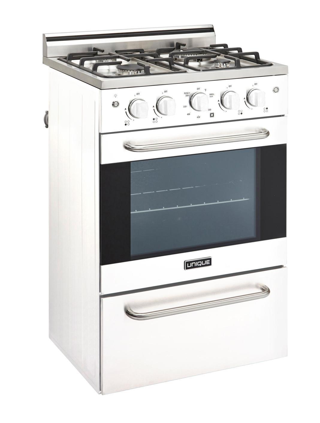 Unique Appliances - 2.3 cu. ft Gas Range in White - UGP-24V PC1 W