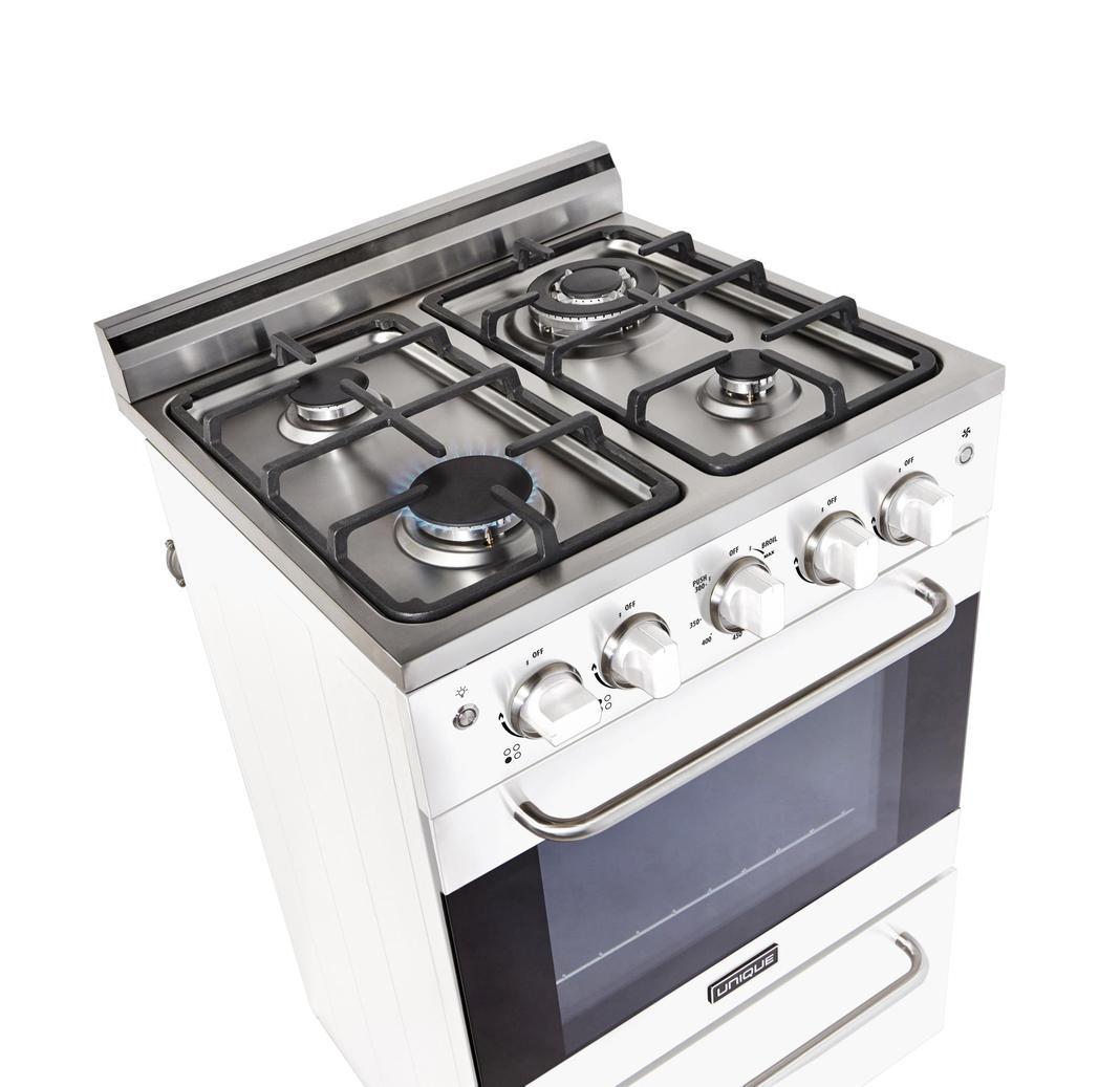 Unique Appliances - 2.3 cu. ft Gas Range in White - UGP-24V PC1 W