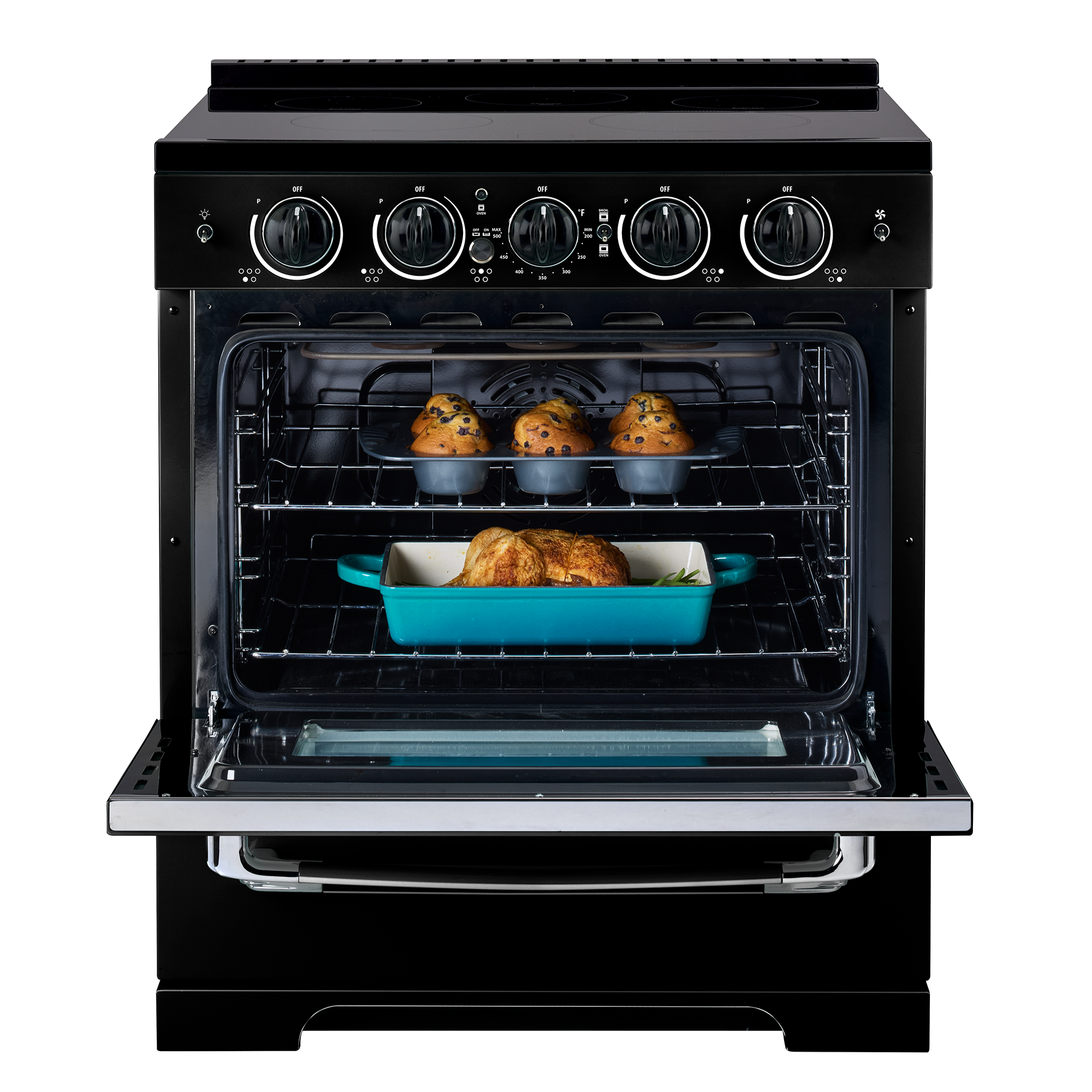 Unique Appliances - 3.9 cu. Ft. cu. ft Induction Range Range in Black - UNQ-30CR IC B