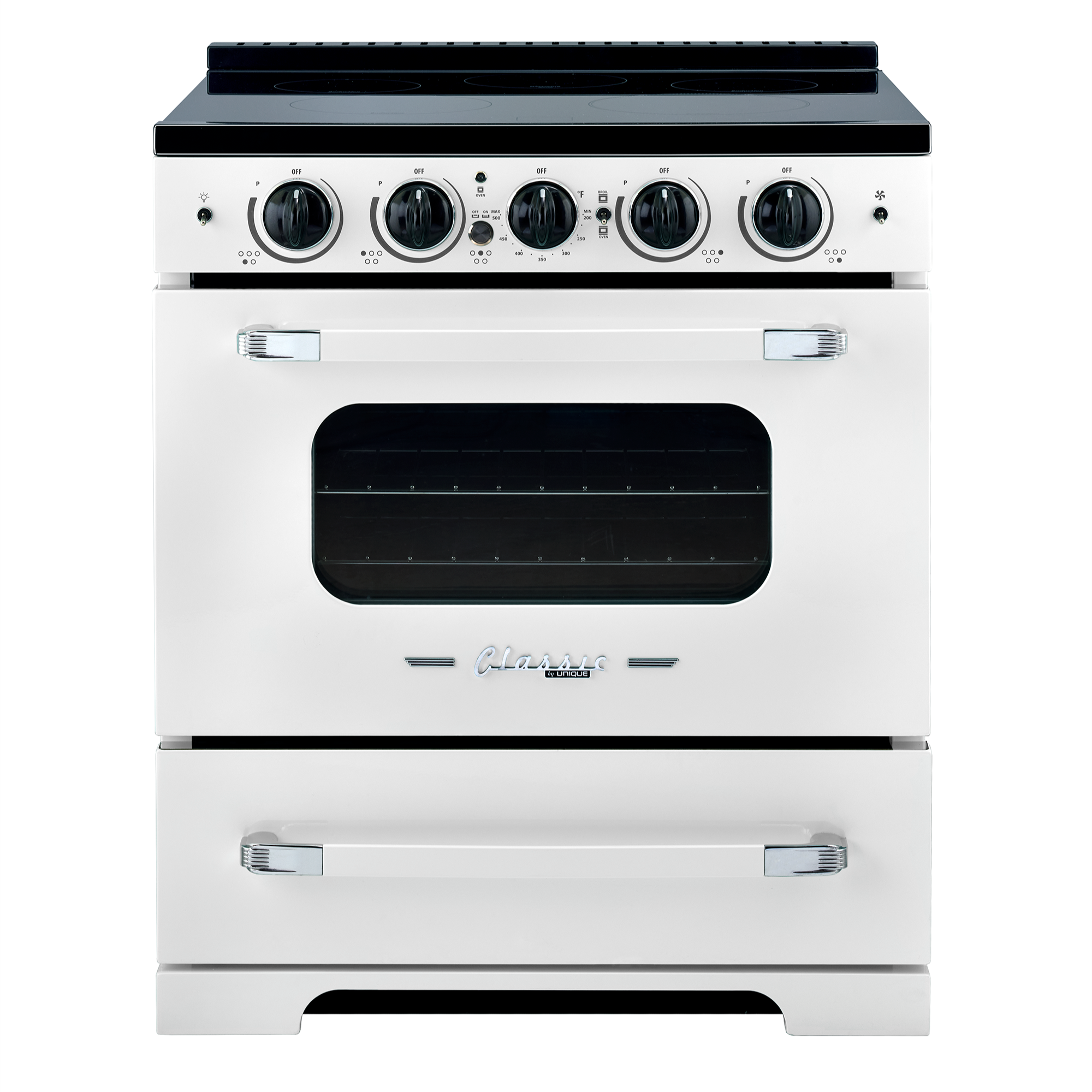 Unique Appliances - 3.9 cu. Ft. cu. ft Induction Range Range in White - UNQ-30CR IC W
