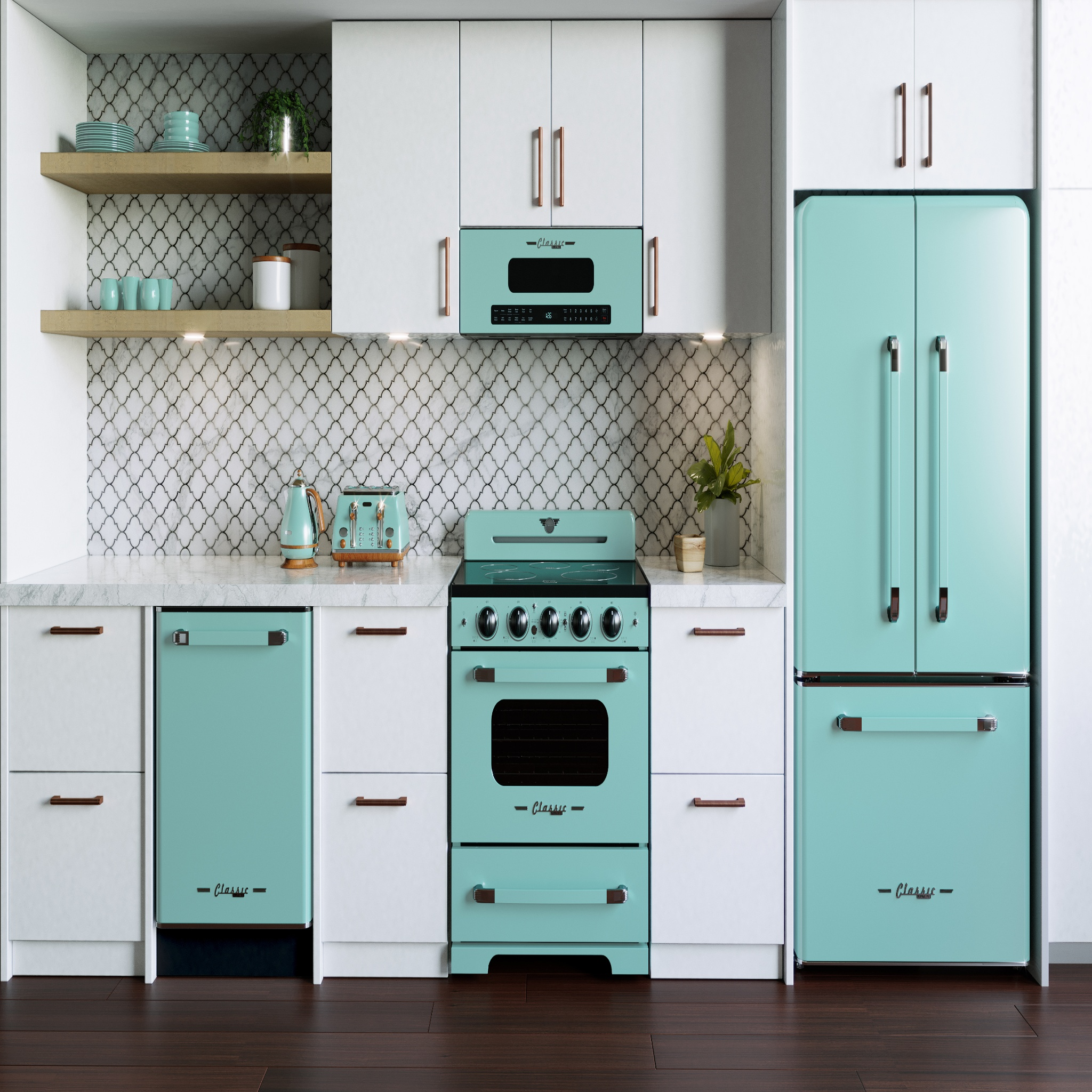 Unique Appliances - 1.2 cu. Ft Over the range Microwave in Turquoise - UNQ-30CR OTR T