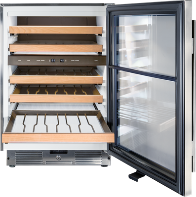 Sub-Zero - 24.25 Inch 46 Bottle Wine Fridge Refrigerator in Stainless - UW-24FS/S/TH-RH