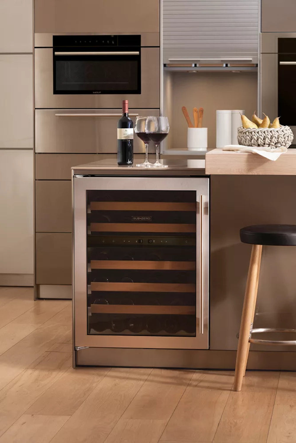 Sub Zero - 3.5 Inch 6.5 cu. Ft Undercounter Wine Refrigerator in Stainless - UW-24/S/THLH