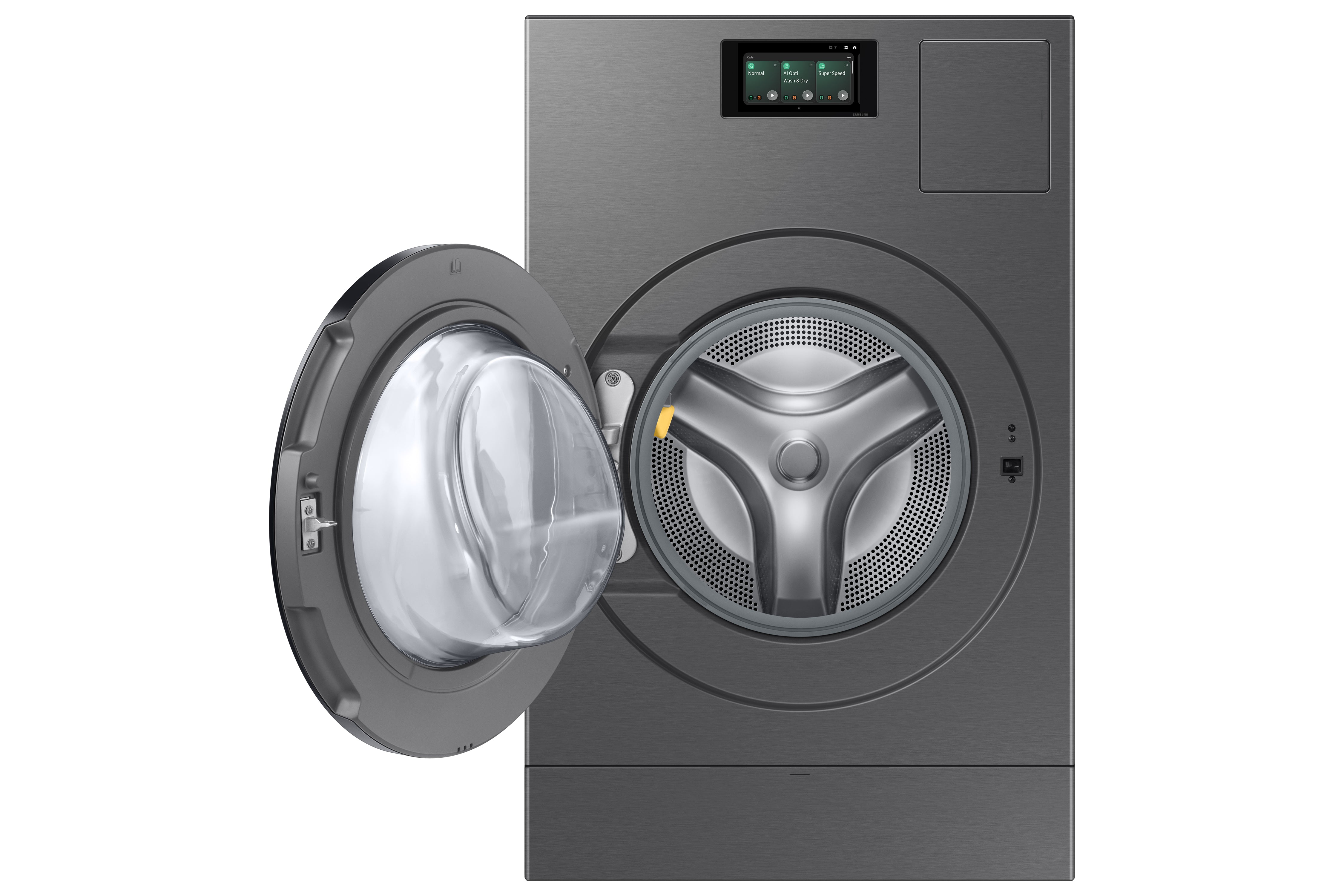 Samsung - 6.1 cu. Ft Front Load All-In-One Washer & Dryer in Stainless - WD53DBA900HZA1