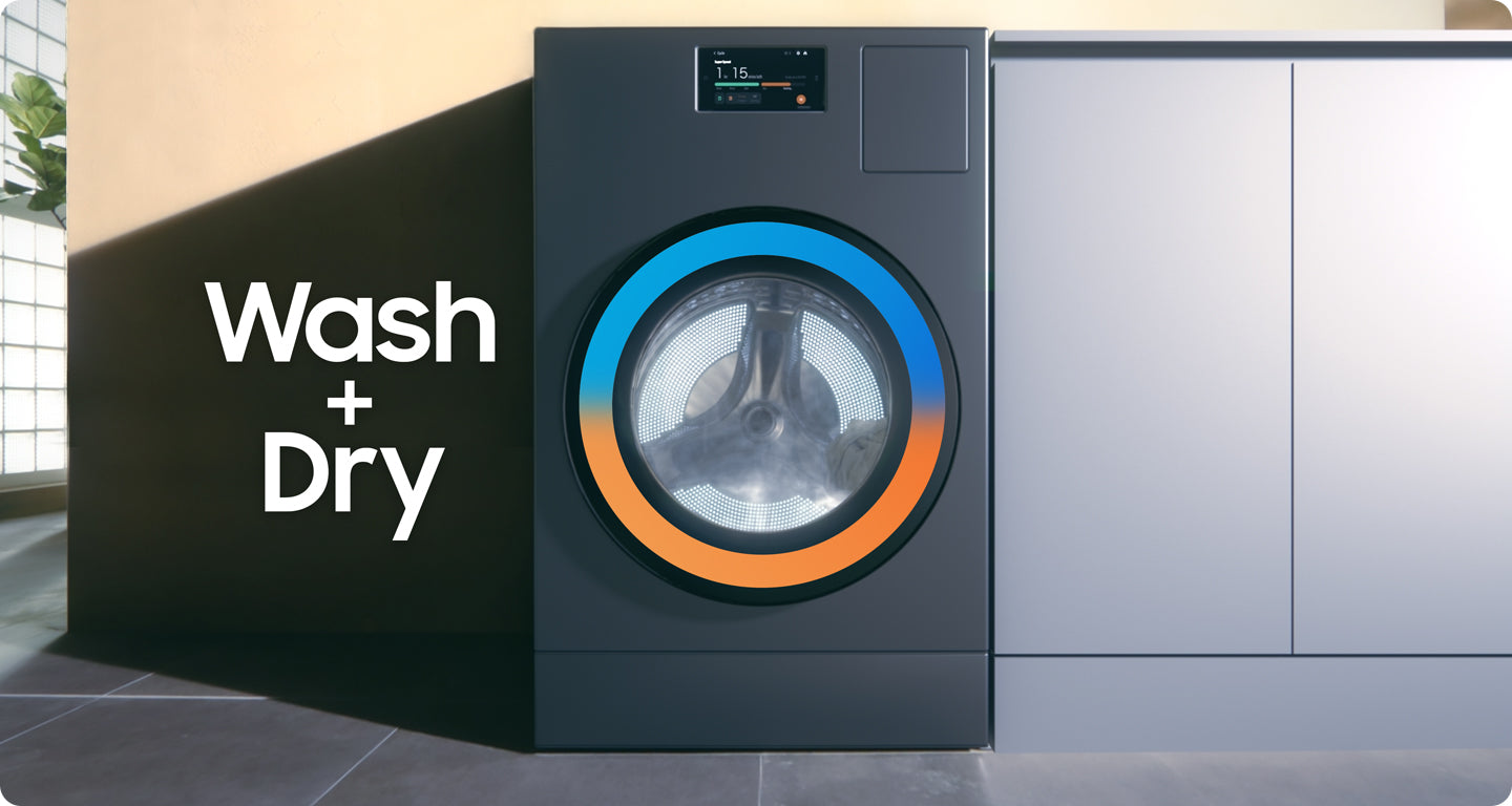 Samsung - 6.1 cu. Ft Front Load All-In-One Washer & Dryer in Stainless - WD53DBA900HZA1