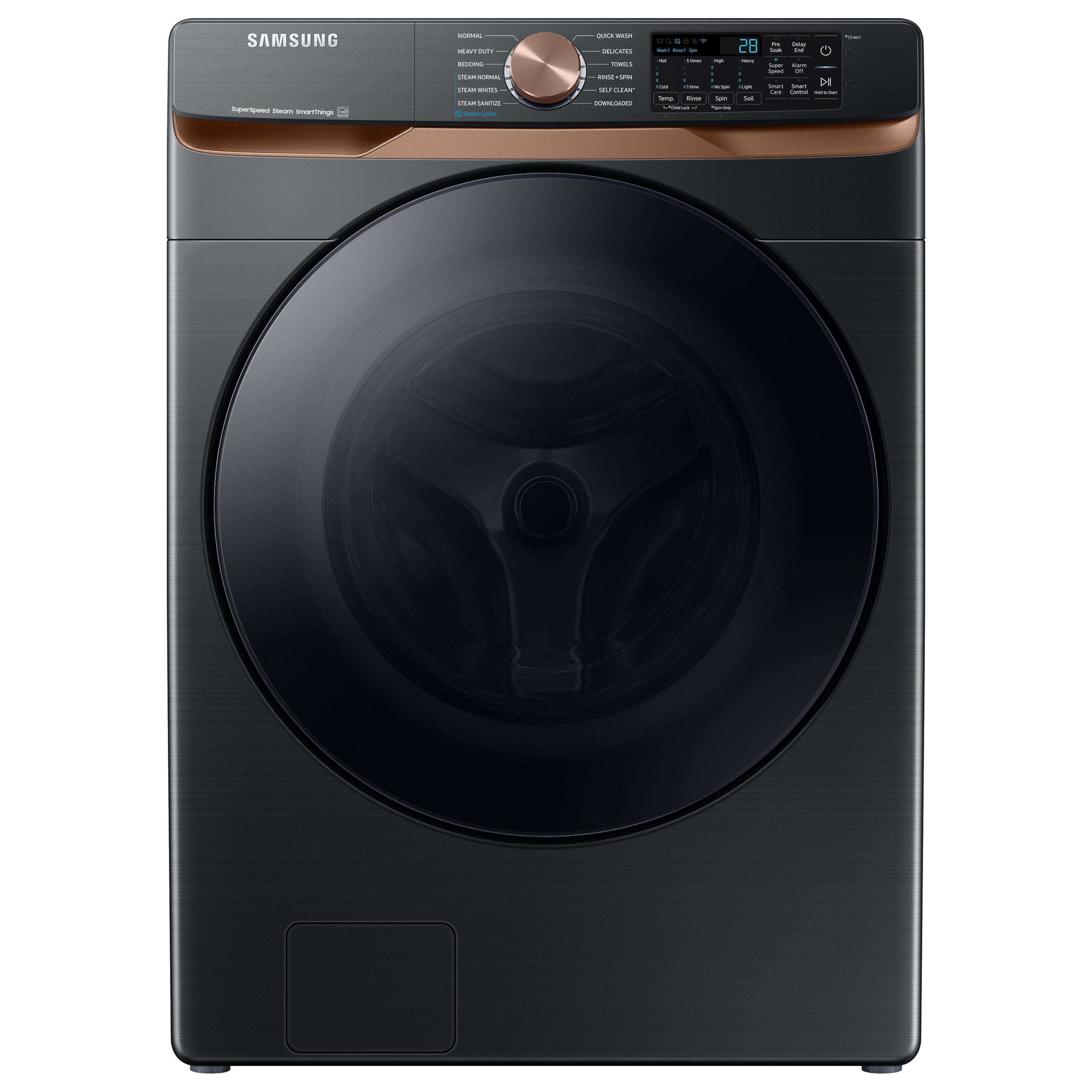 Samsung - 5.8 cu. Ft Front Load Washer in Black - WF50BG8300AVUS