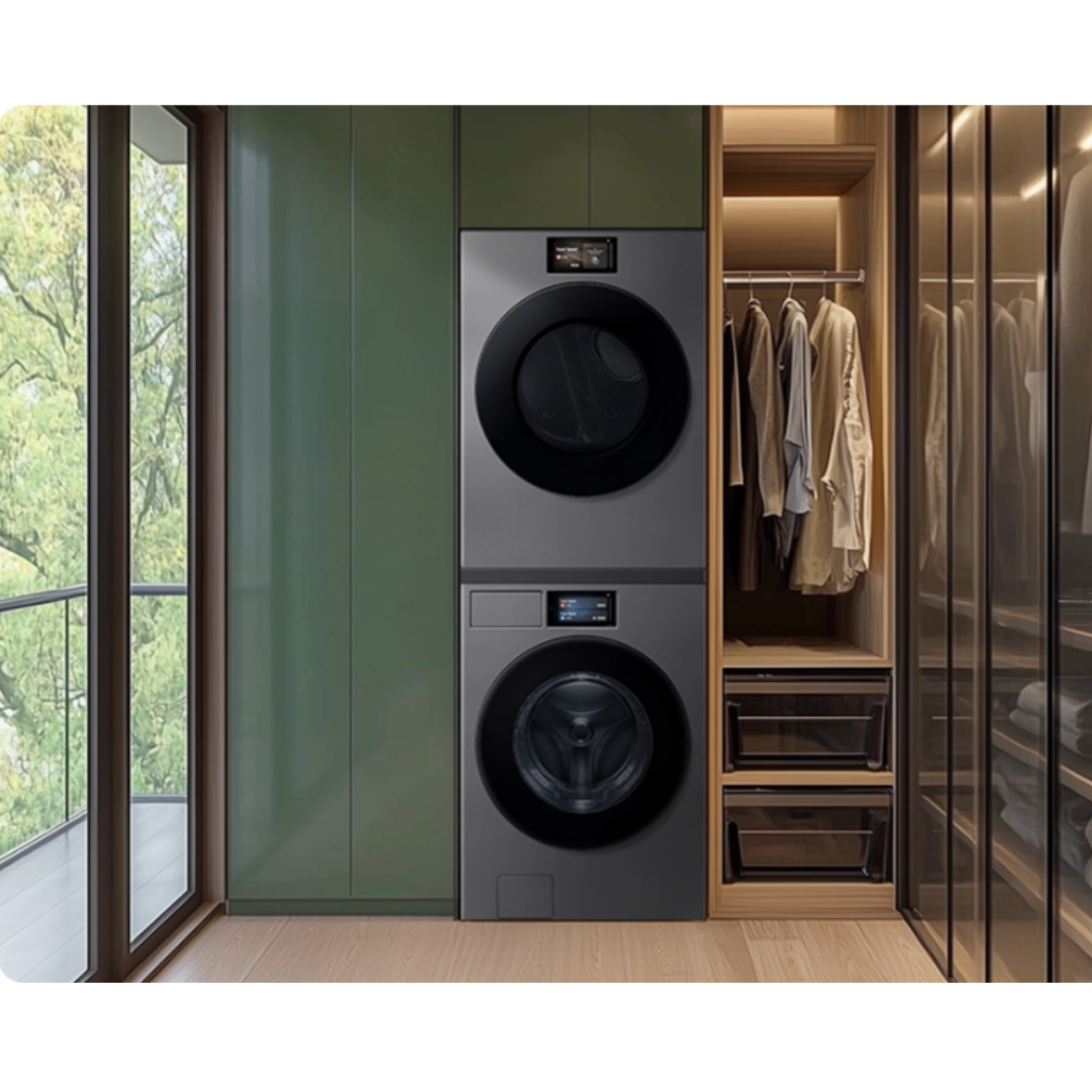 Samsung - 6.1 cu. Ft Front Load Washer in Dark Steel - WF90F53ADSA5