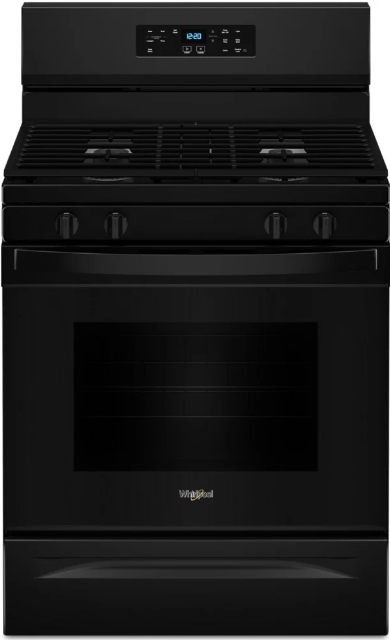 Whirlpool - 5.3 cu. ft Gas Range in Black - WFGS3530RB