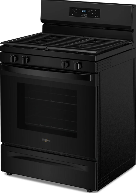 Whirlpool - 5.3 cu. ft Gas Range in Black - WFGS3530RB