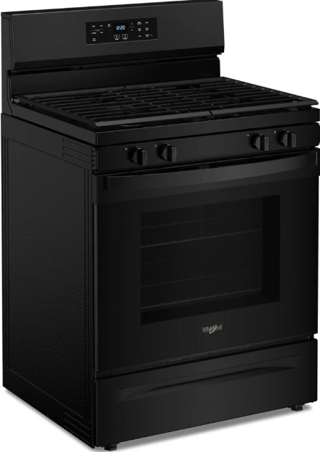 Whirlpool - 5.3 cu. ft Gas Range in Black - WFGS3530RB