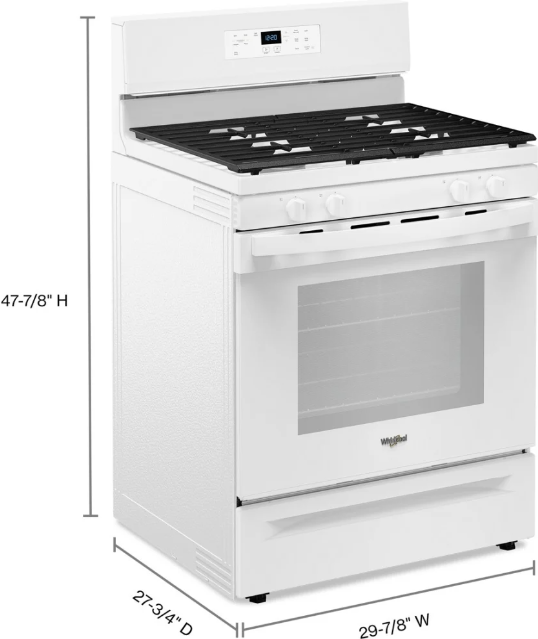 Whirlpool - 5.3 cu. ft Gas Range in White - WFGS3530RW