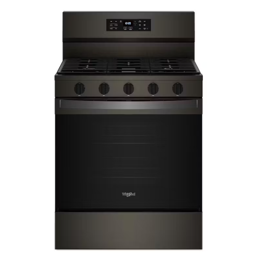 Whirlpool - 5 cu. ft Gas Range in Black Stainless - WFGS5030RV