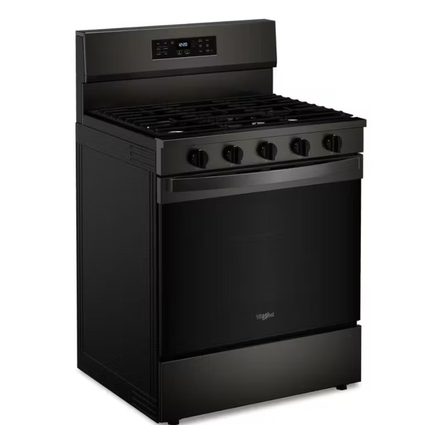 Whirlpool - 5 cu. ft Gas Range in Black Stainless - WFGS5030RV