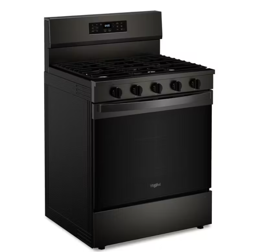 Whirlpool - 5 cu. ft Gas Range in Black Stainless - WFGS5030RV