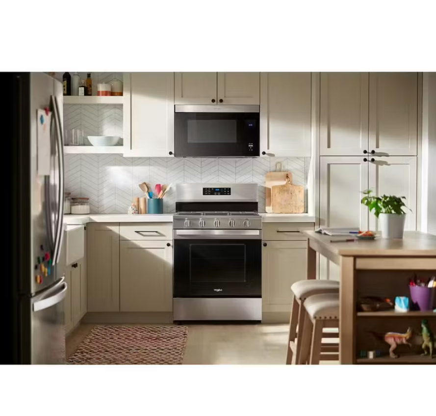 Whirlpool - 5 cu. ft Gas Range in Stainless - WFGS5030RZ